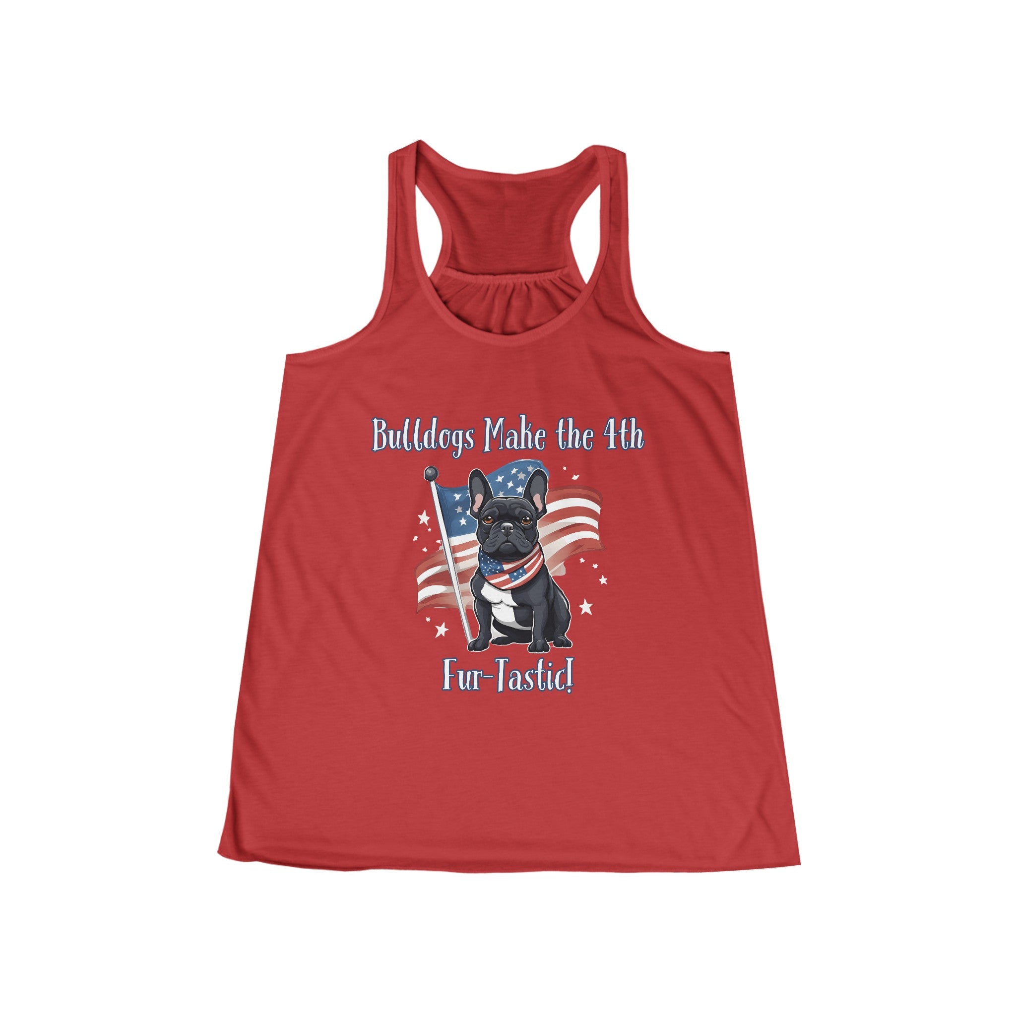 Bulldogs Make the 4th Fur-Tastic Flowy Racerback Tank (Black/French)