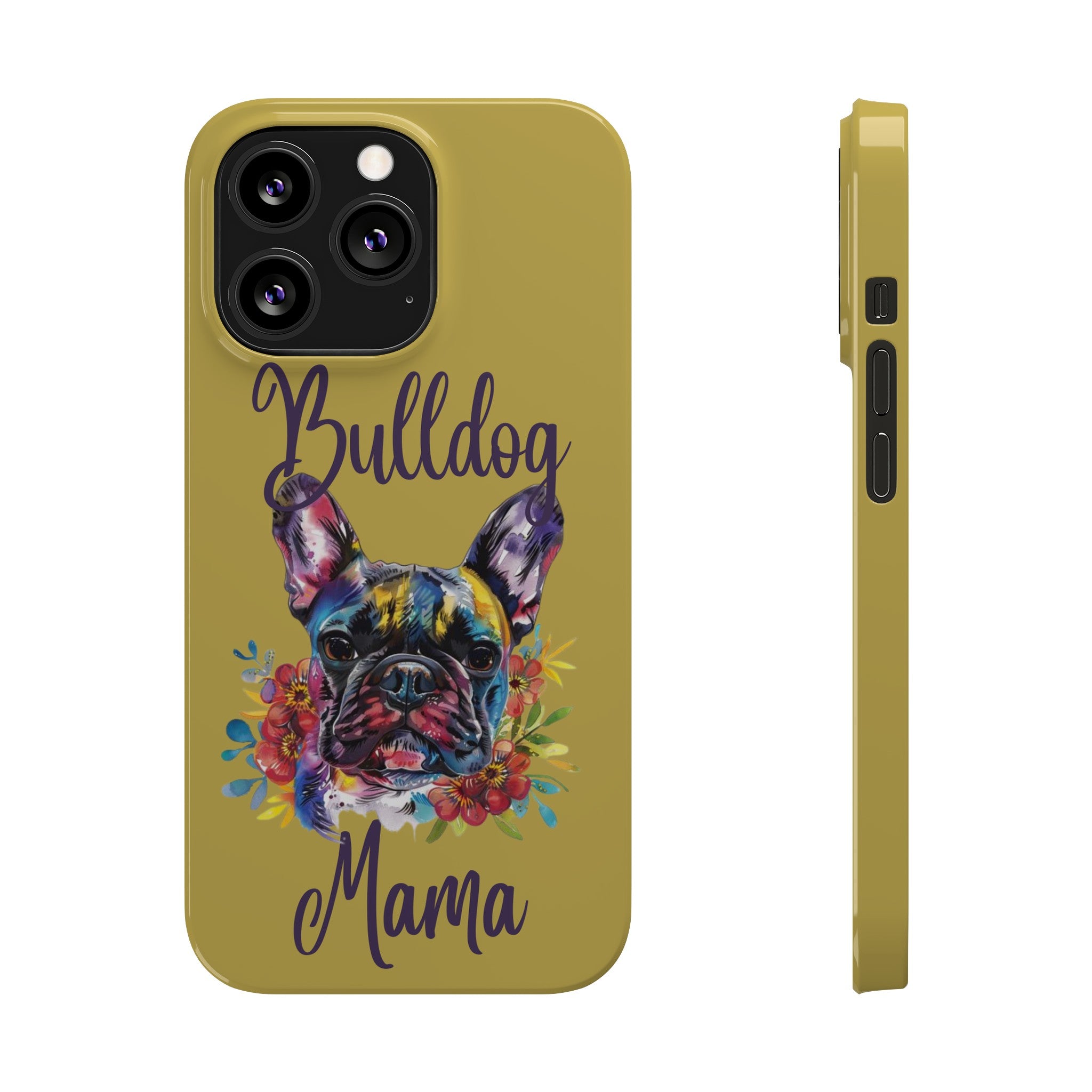 Bulldog Mama iPhone Cases (French/Lime)