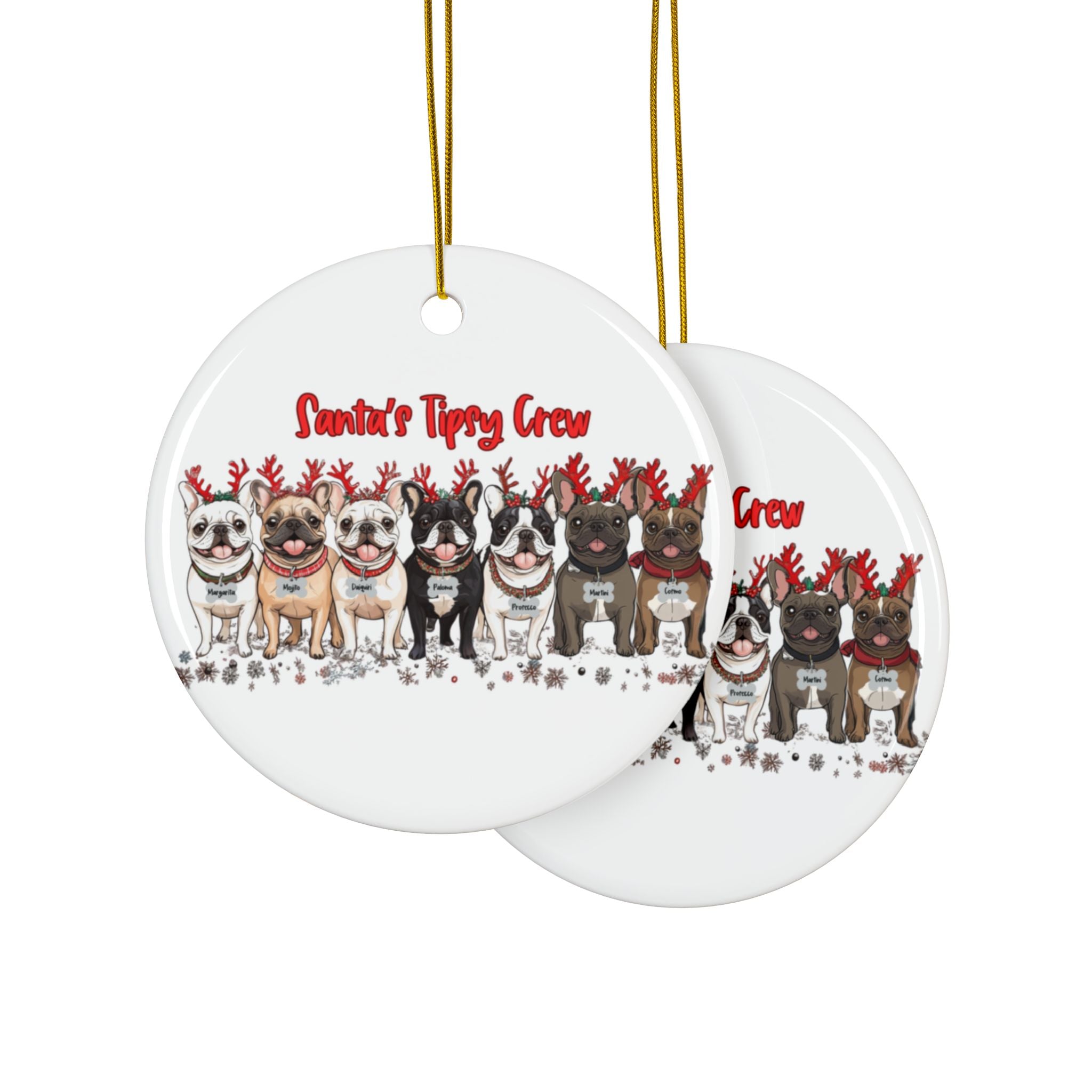 Santa's Tipsy Crew Christmas ornament (1pc, 3pcs, 5pcs, 10pcs/French)