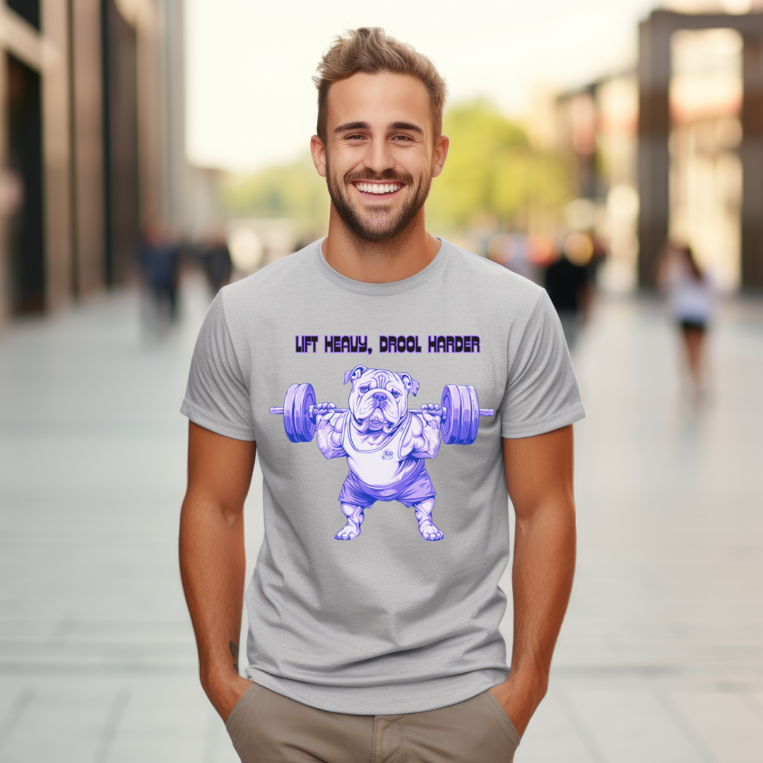 Tipsy Bullly Ripped Bulldog Unisex Moisture Wicking Performance T-Shirt (English/Purple )