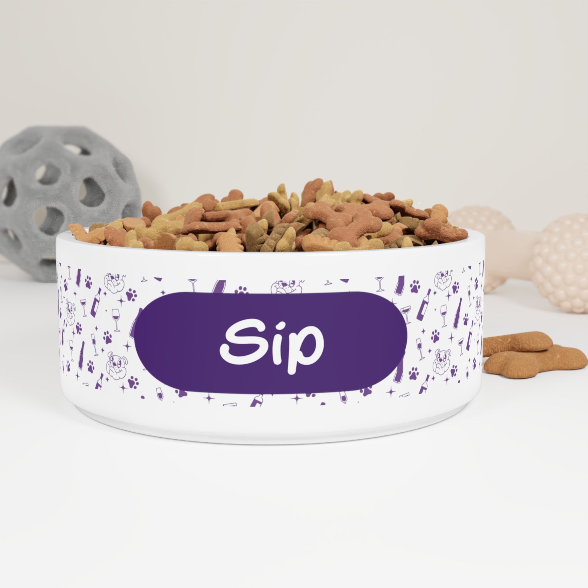 Tipsy Bully "Sip" Dog Water Bowl (Purple)