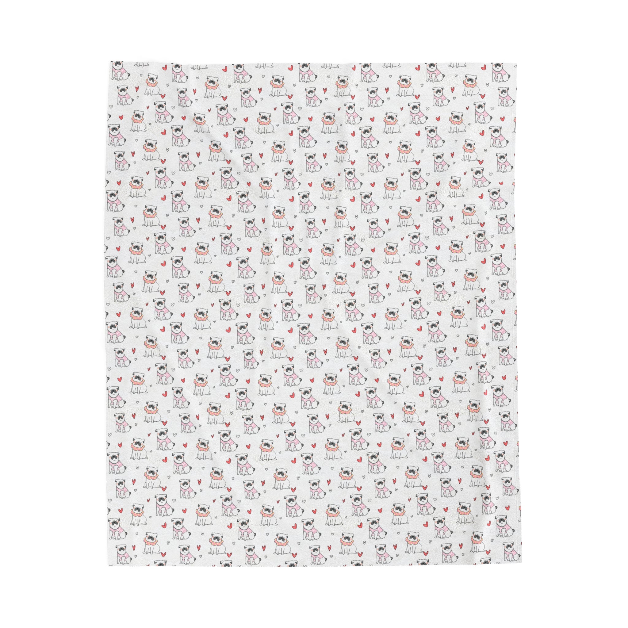Bulldog Cuddle Haven: All-Over-Print Velveteen Blanket (English)