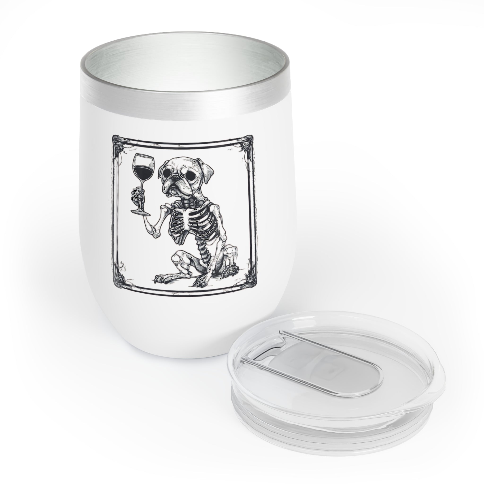 Skeleton Dog Wine Tumbler - Chill Vibes for Dog Lovers