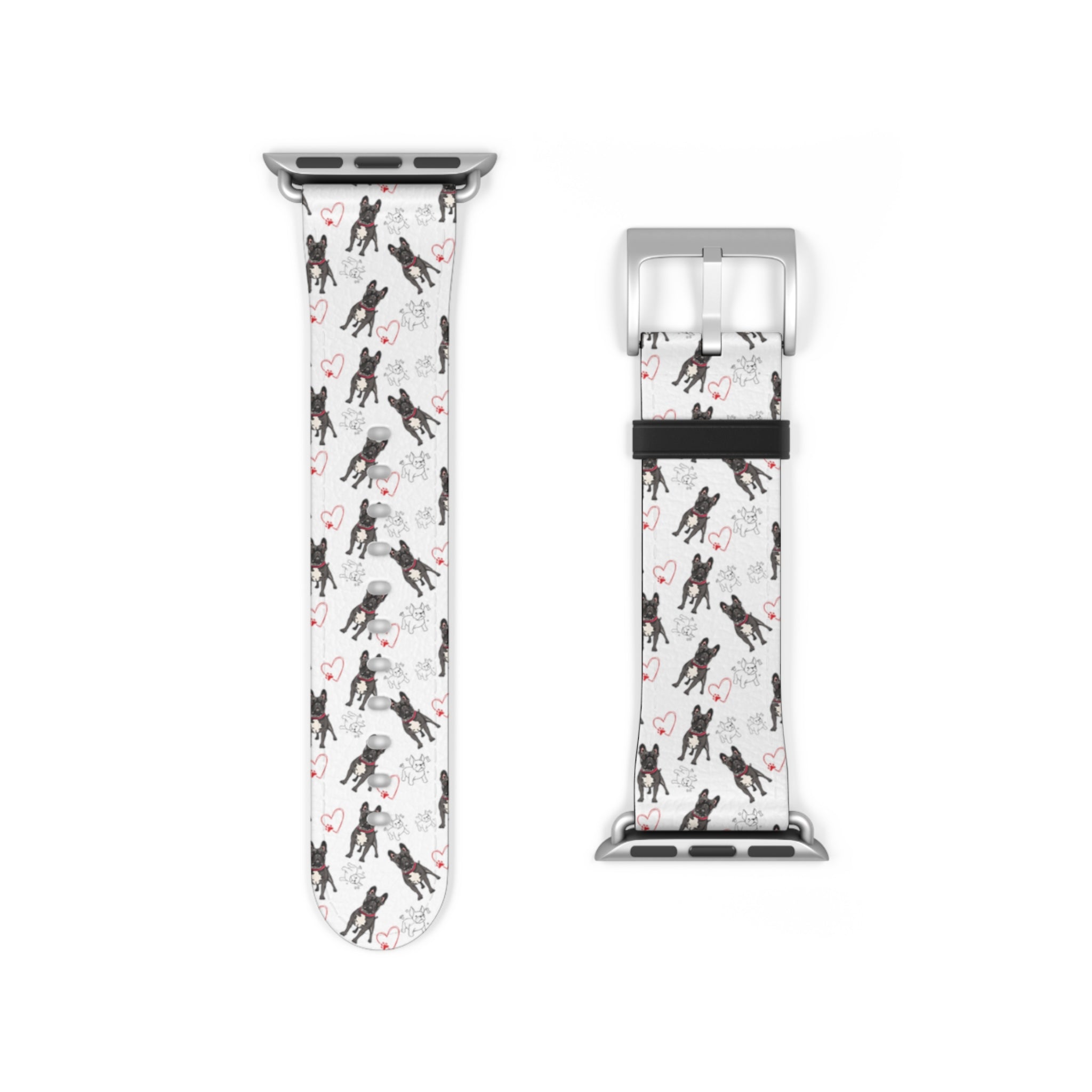 Bulldog Apple Watch Bands (French/Hearts)