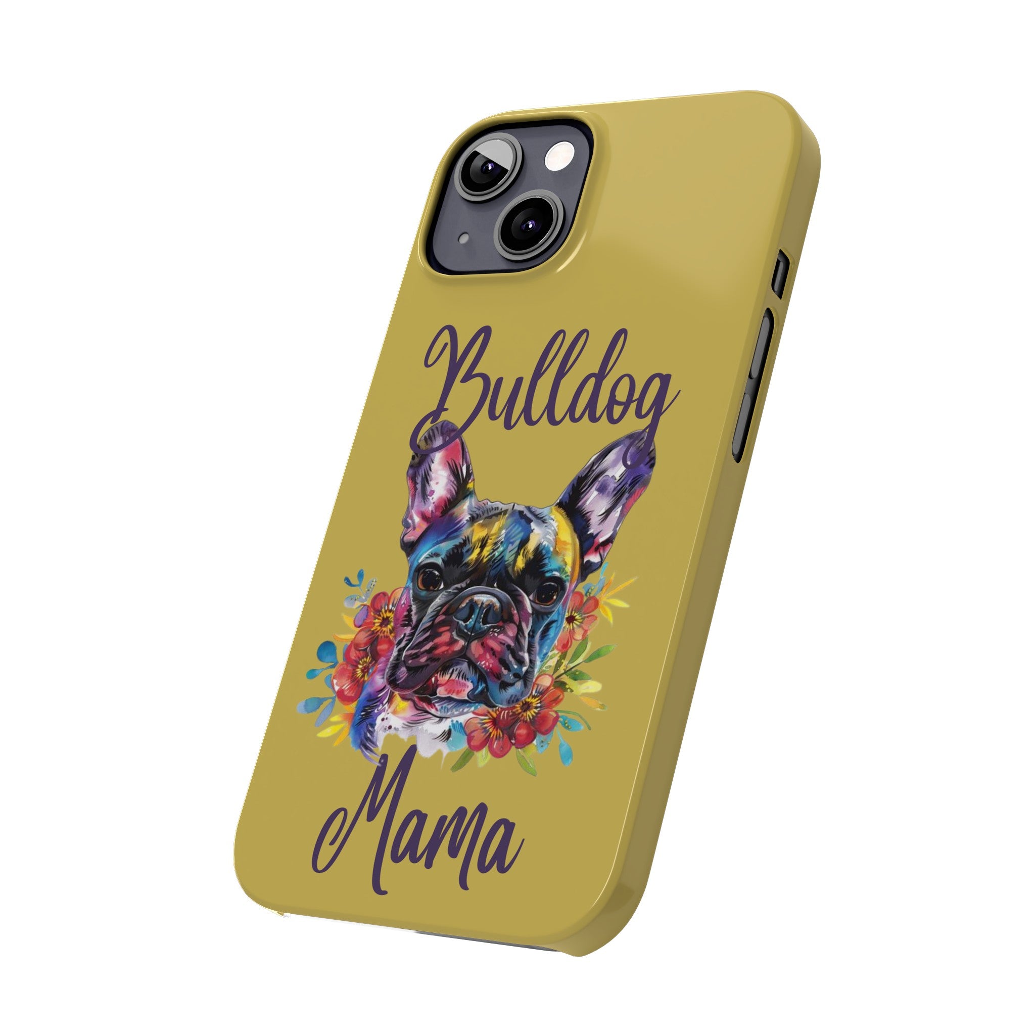 Bulldog Mama iPhone Cases (French/Lime)