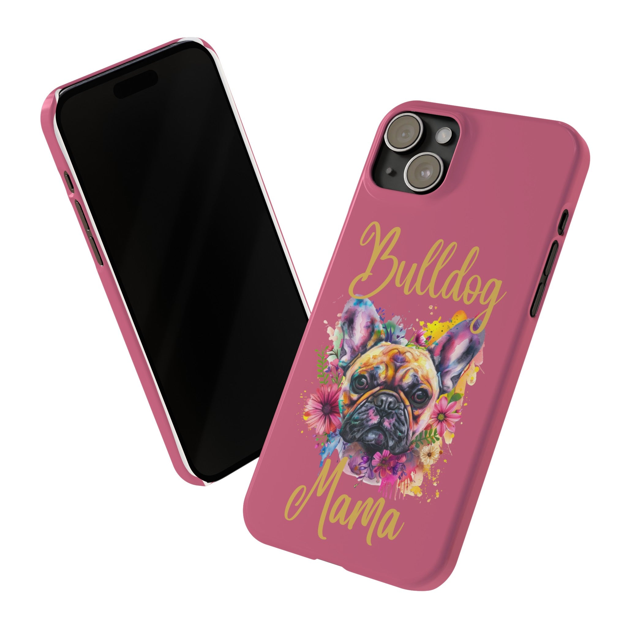 Bulldog Mama iPhone Cases (French/Pink)