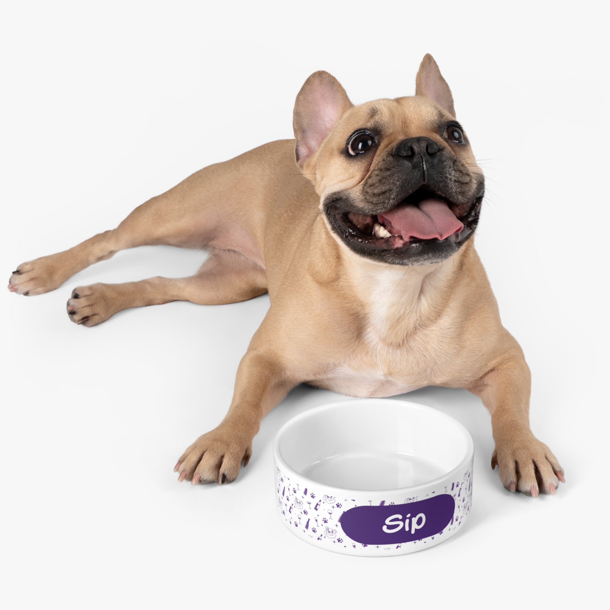 Tipsy Bully "Sip" Dog Water Bowl (Purple)