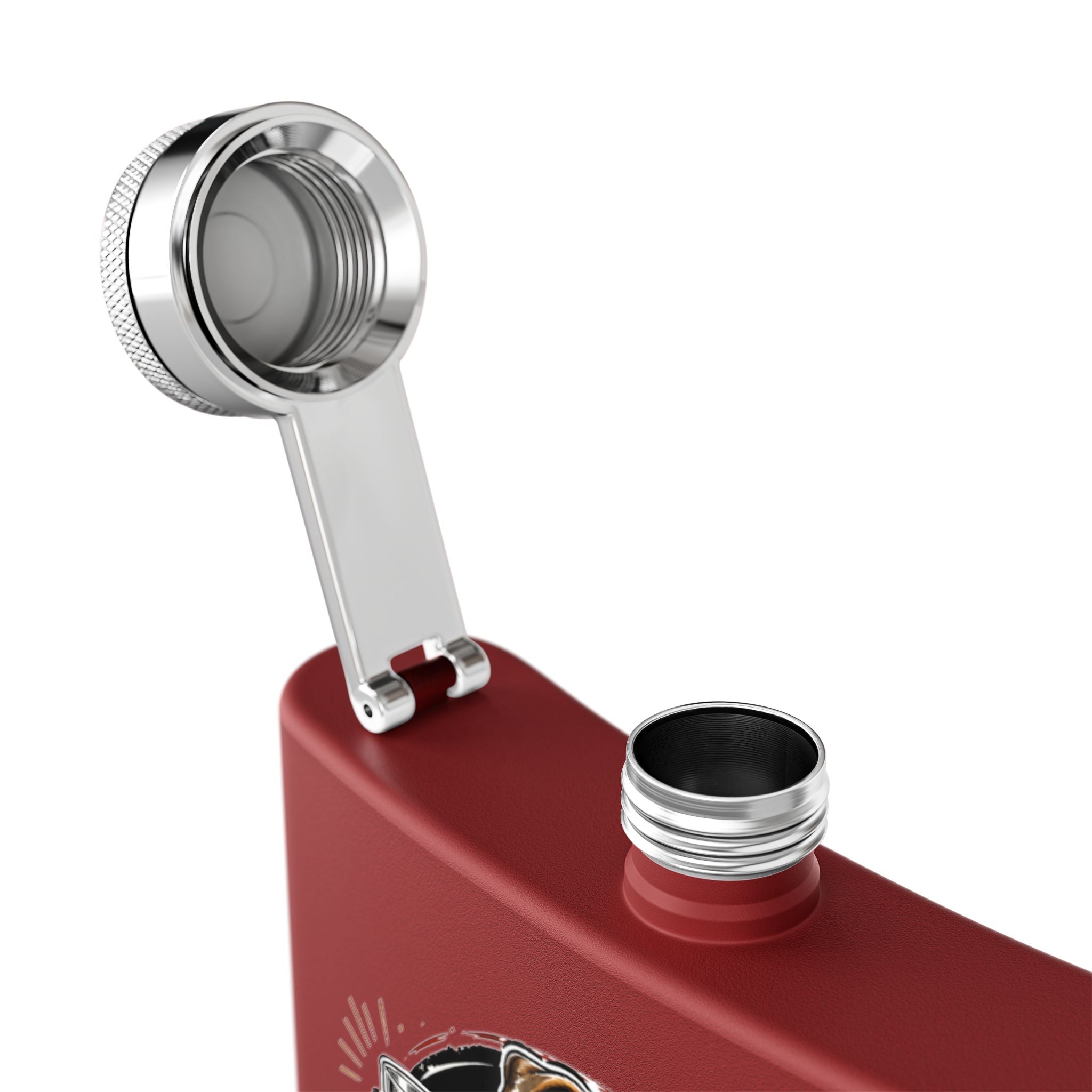 Bulldog Dad 6oz Stainless Steel Flask — "Fueled by Bourbon & Bad Decisions" (English)
