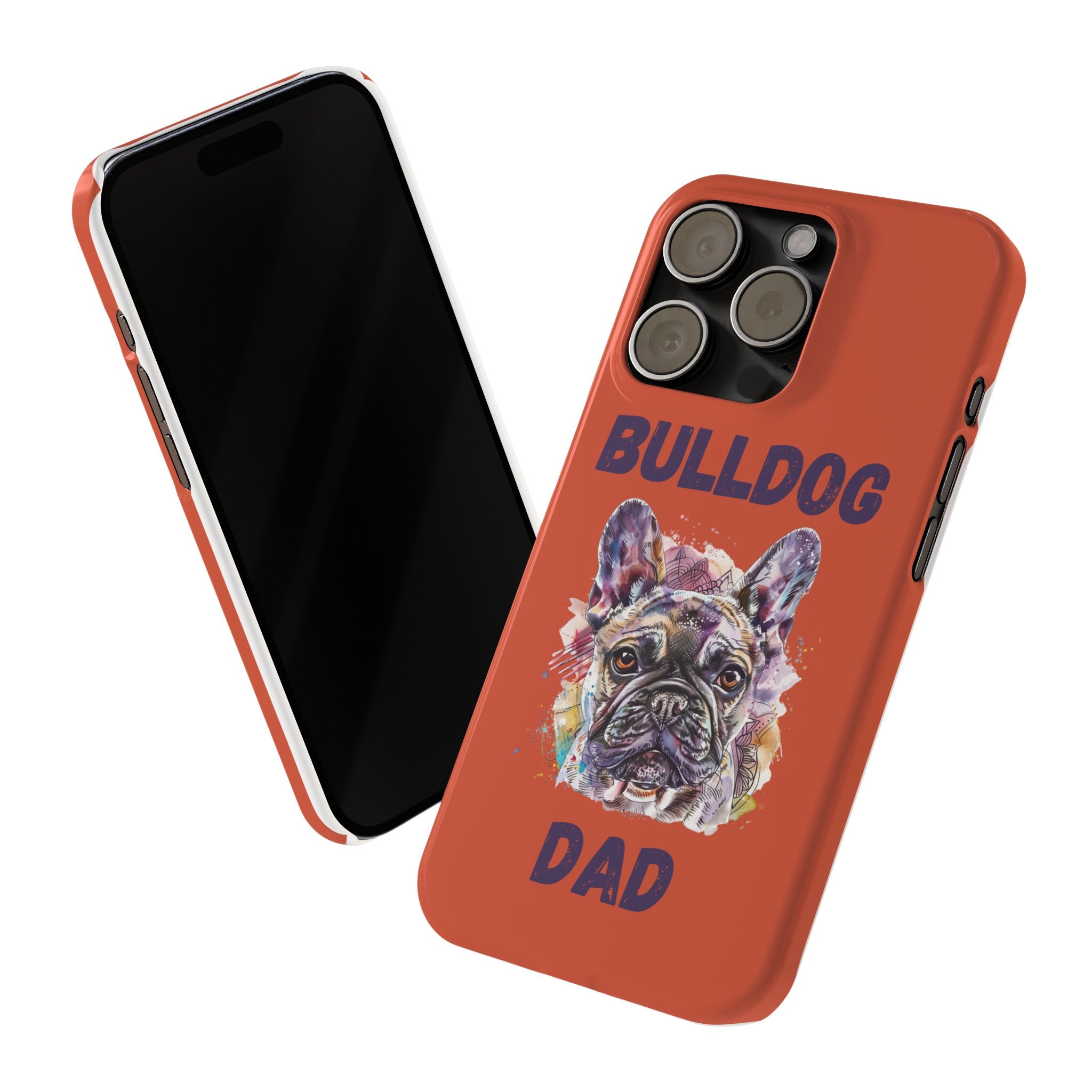 Bulldog Dad iPhone Cases (French/Orange)