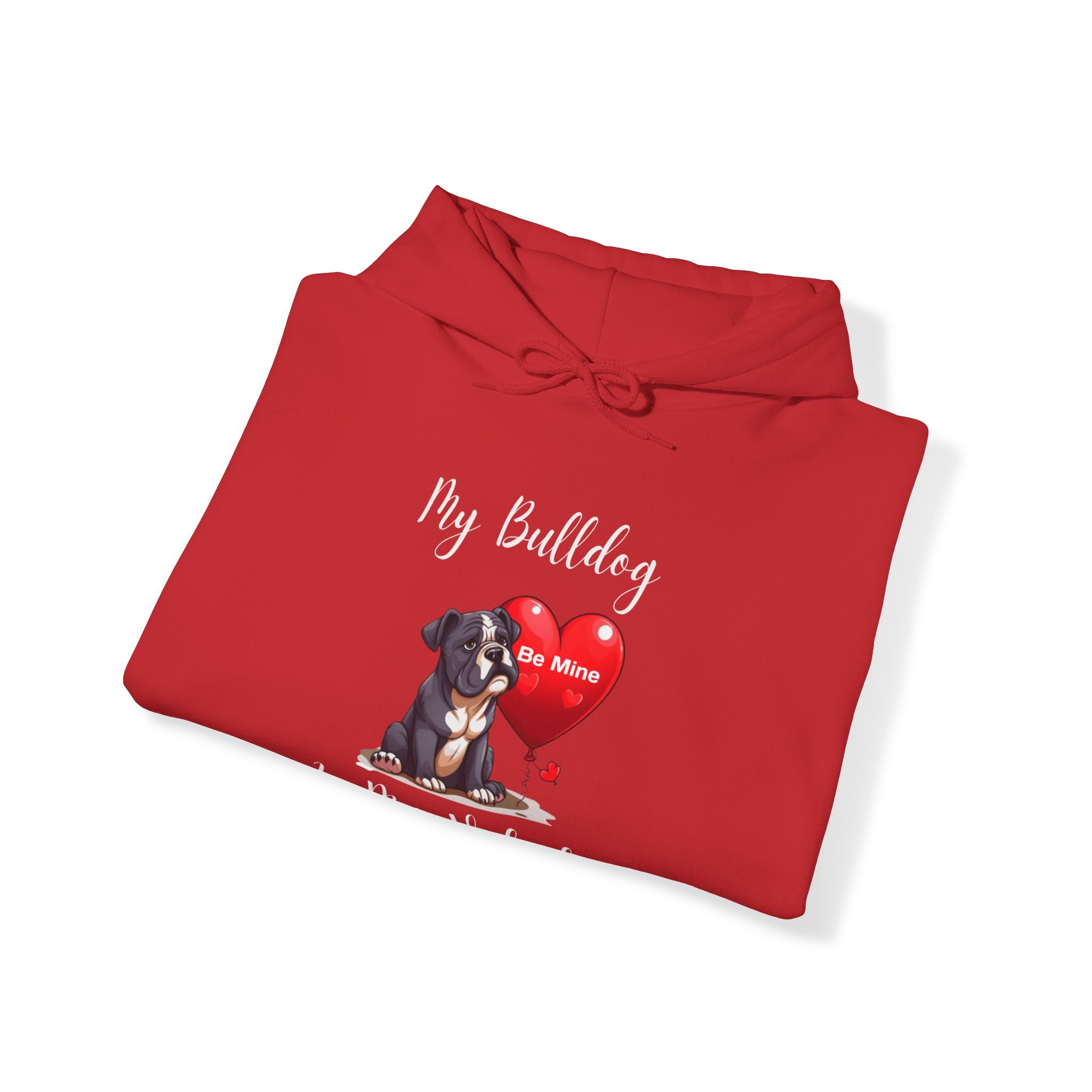 My Bulldog Is My Valentine- Customizable Bulldog Valentine's Day Hoodie from Tipsy Bully (English/Black)