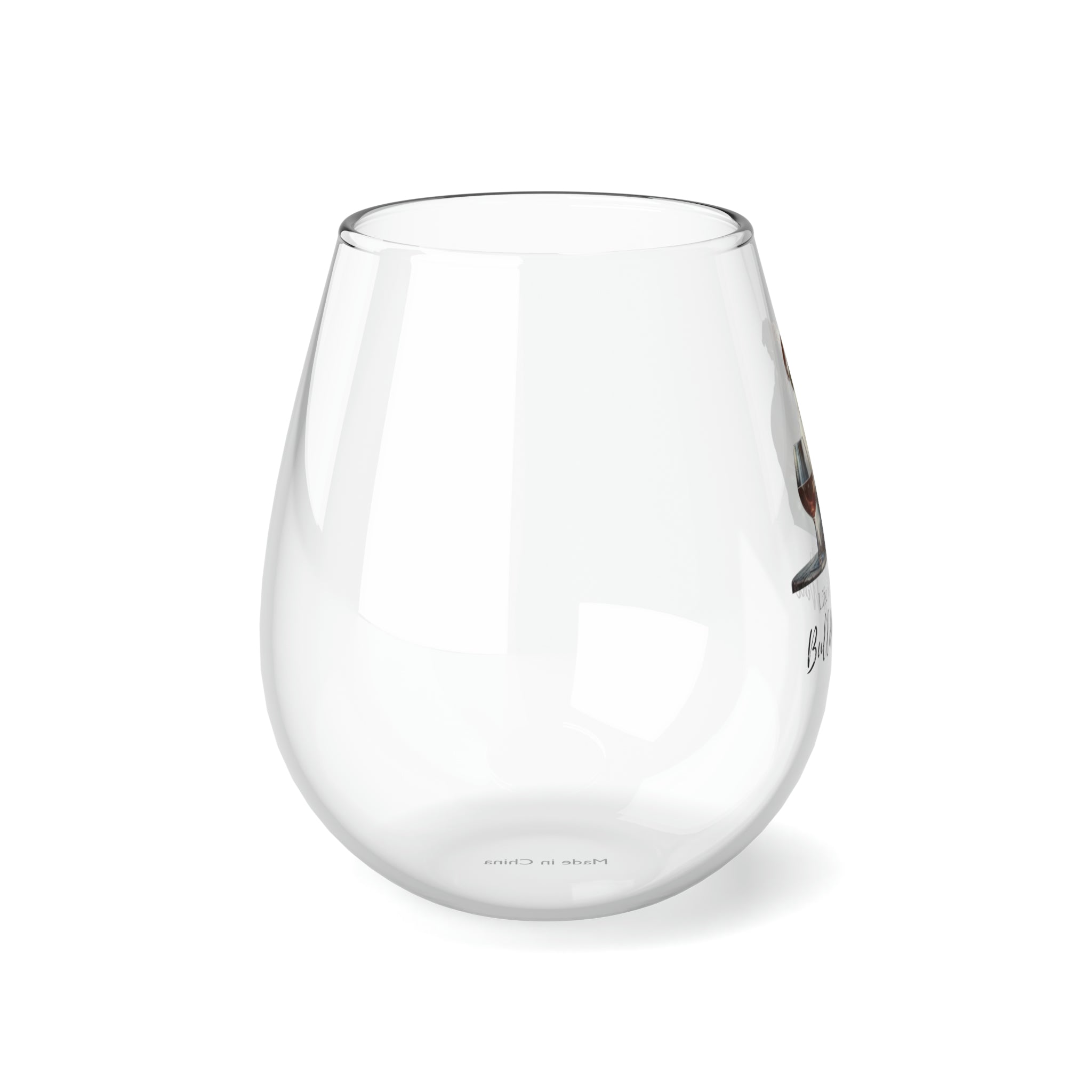 Life is Better with Bulldogs & Wine" Stemless Glass - English Bulldog