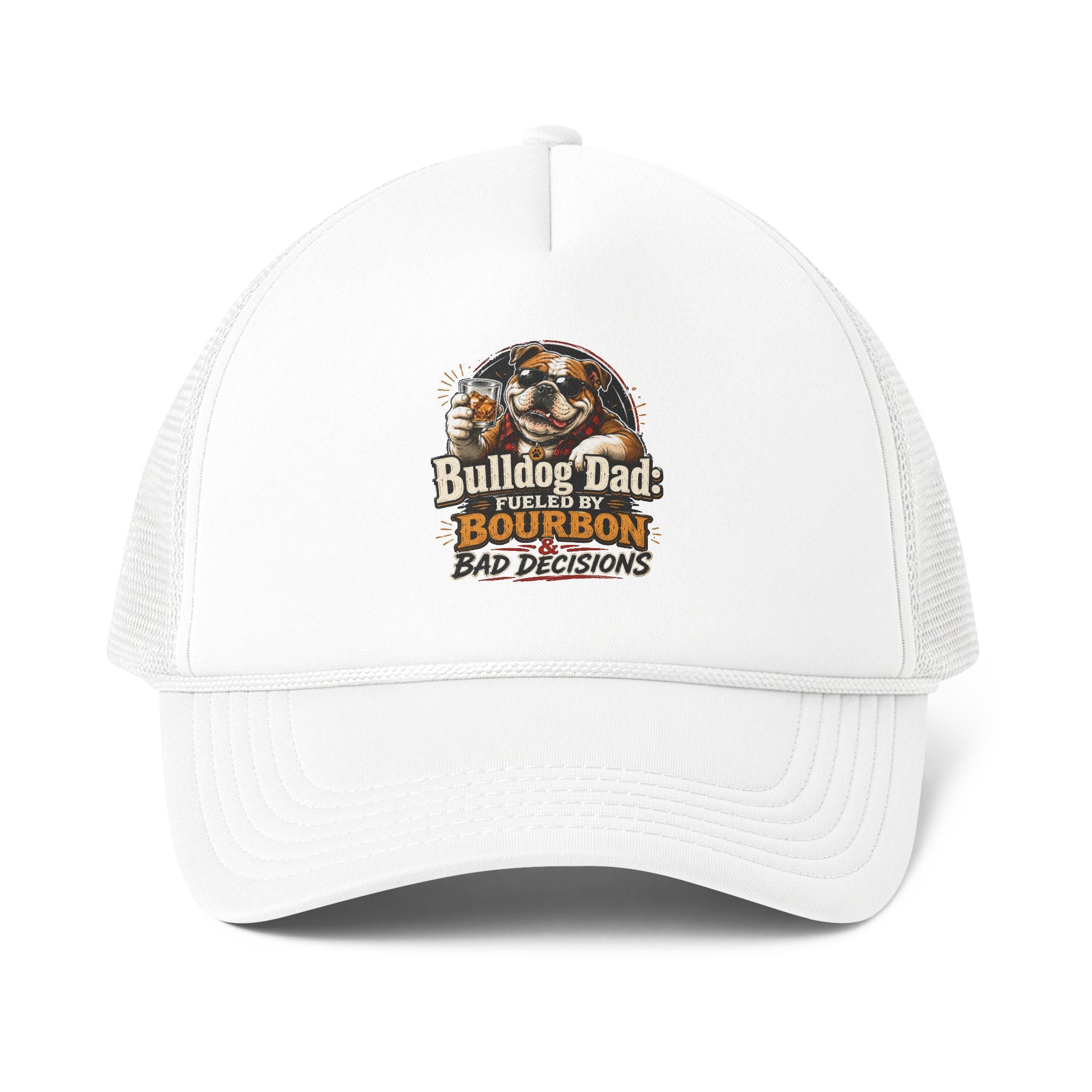 Bulldog Dad Bourbon Trucker Cap (English)