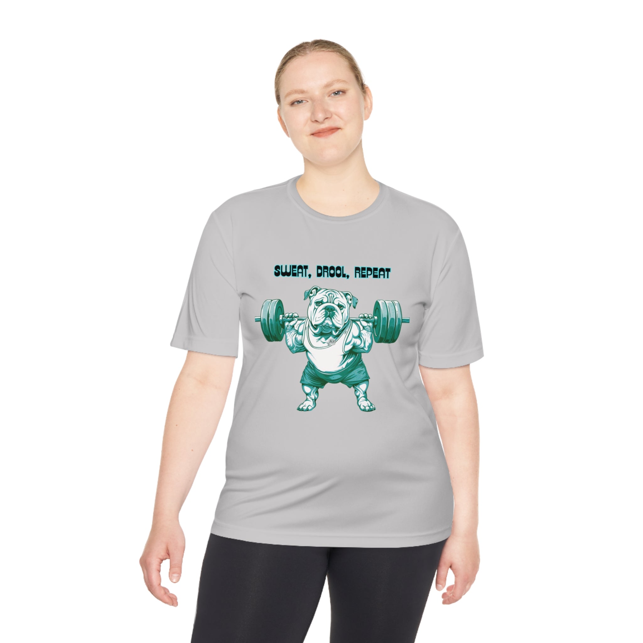Tipsy Bullly Ripped Bulldog Unisex Moisture Wicking Performance T-Shirt (English/Green)