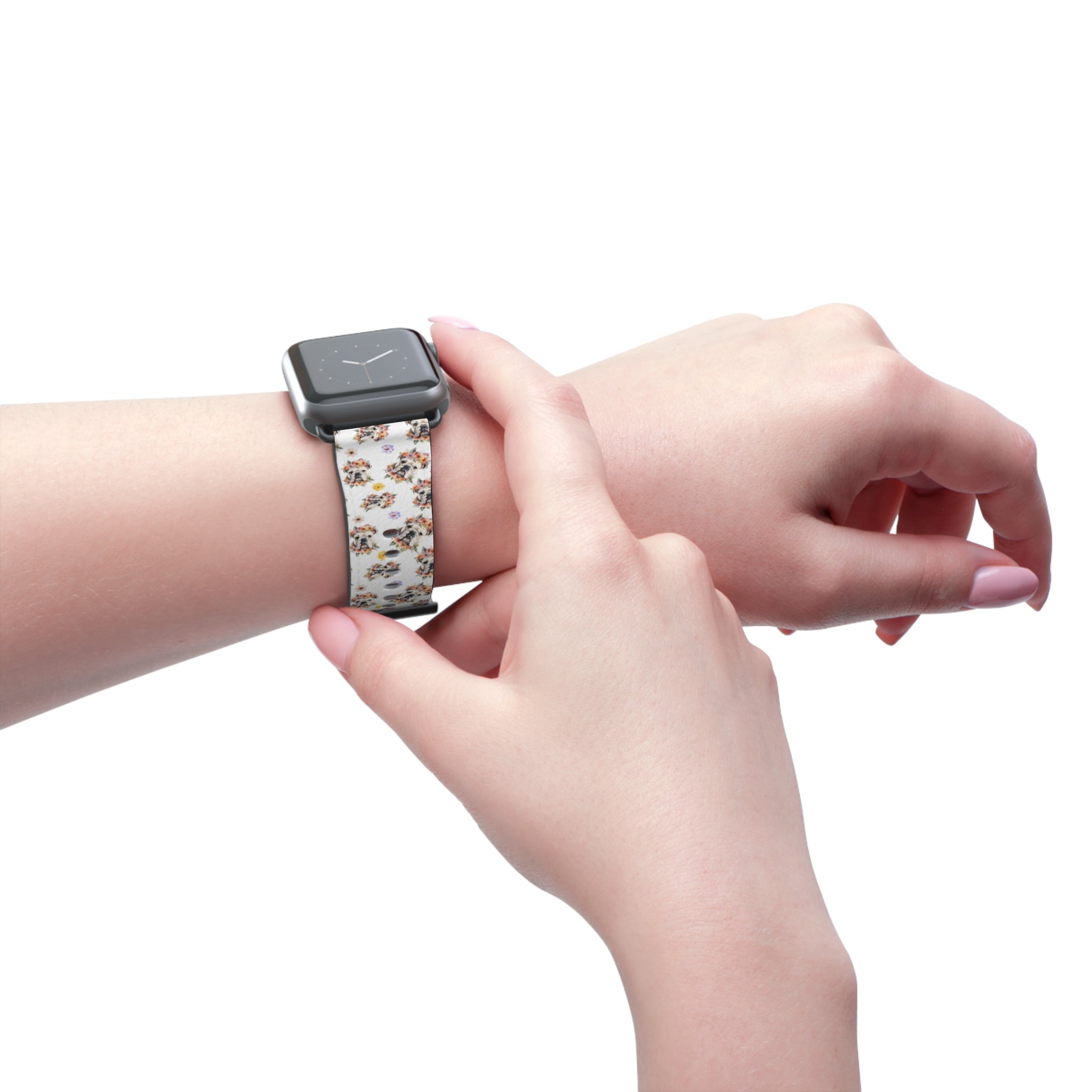 Bulldog Apple Watch Bands detail shot - English Bulldog mom gift | Tipsy Bully
