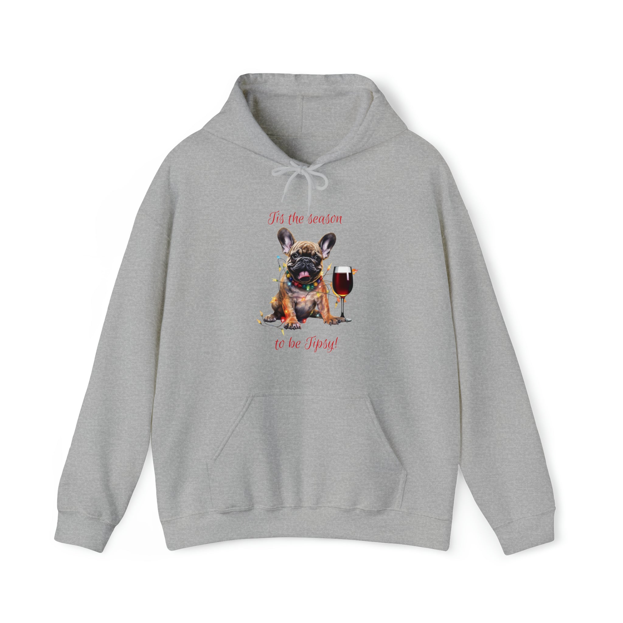 French Bulldog Xmas Hoodie - Tis the Season to be Tipsy