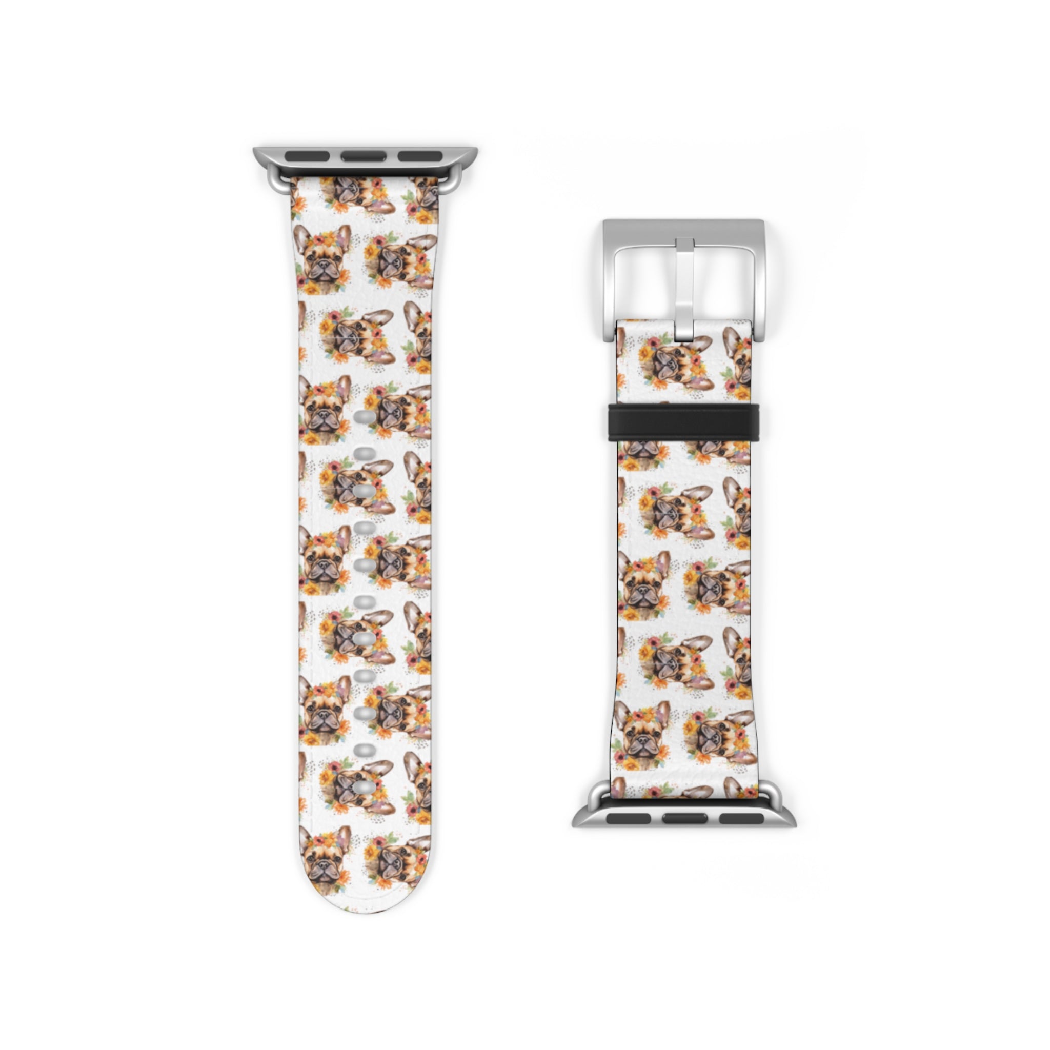 Bulldog Apple Watch Bands (French/Flower)