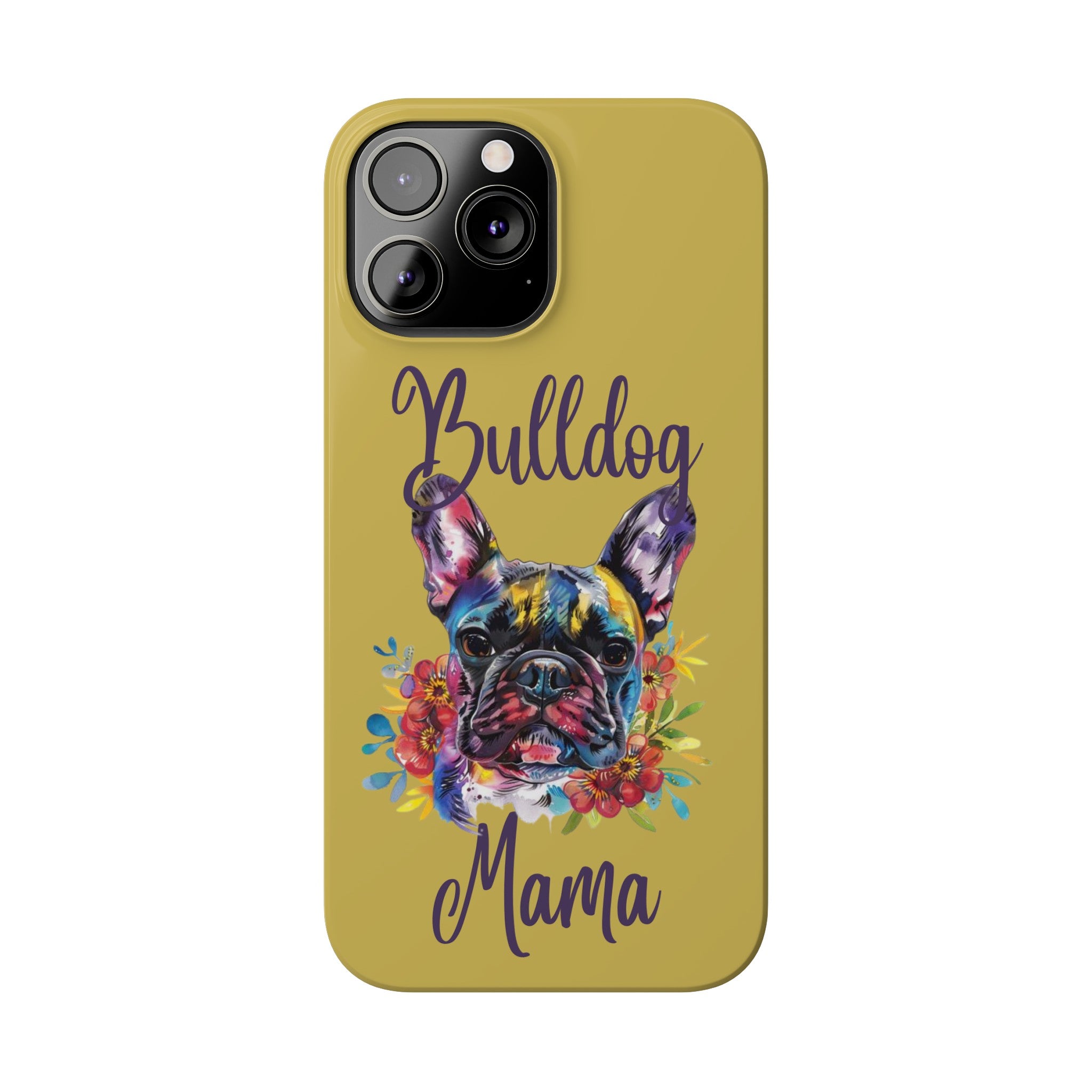 Bulldog Mama iPhone Cases (French/Lime)