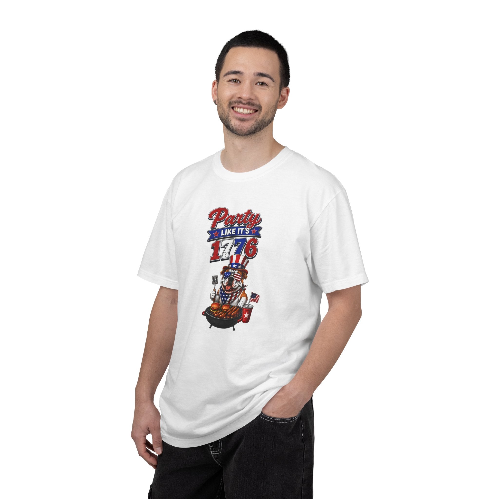 Party Like Its 1776 Bulldog T-Shirt | Patriotic Garment-Dyed Tee (English)