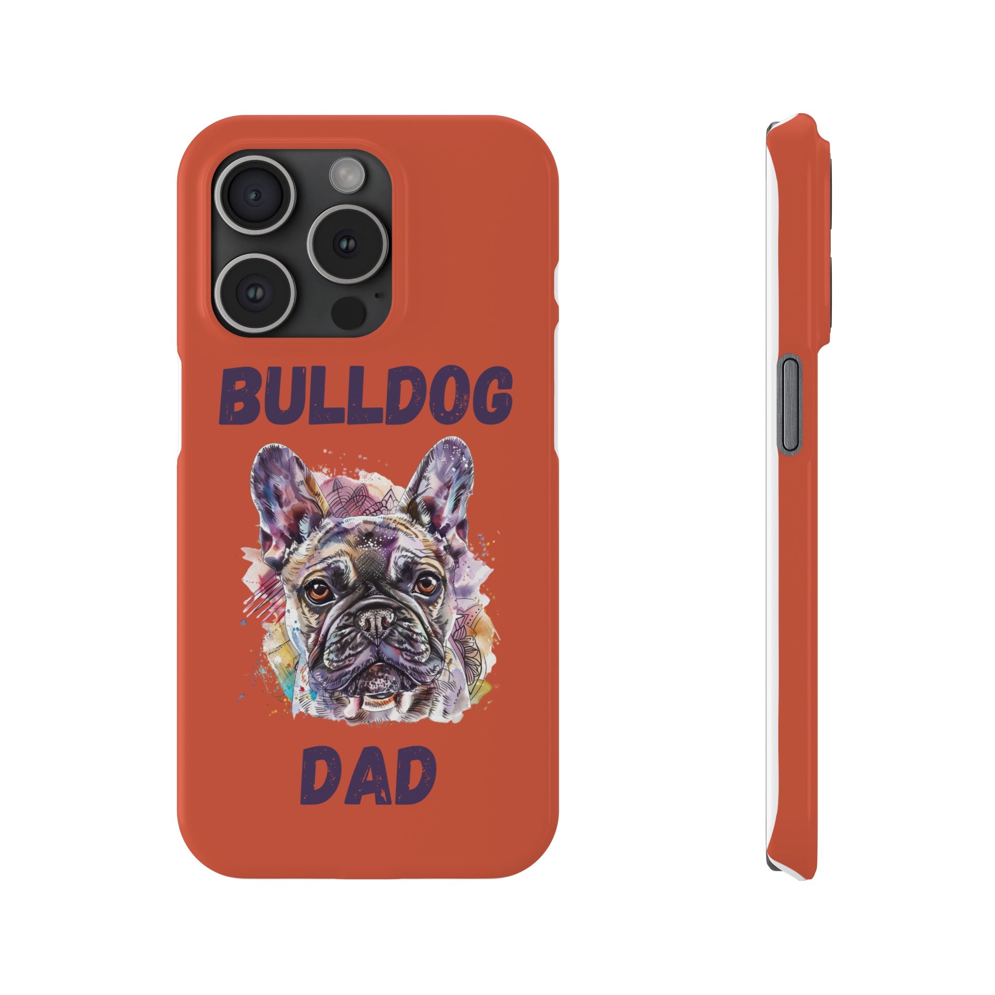 Bulldog Dad iPhone Cases (French/Orange)