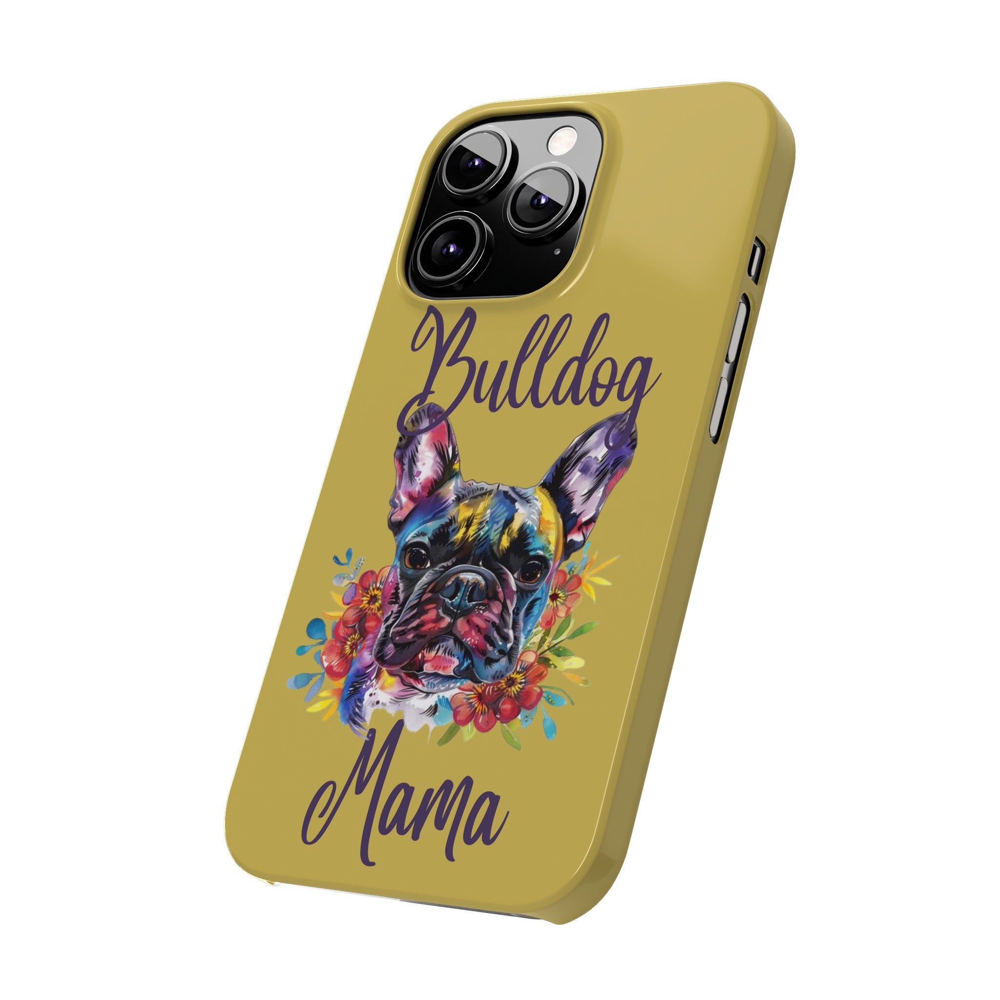 Bulldog Mama iPhone Cases (French/Lime)