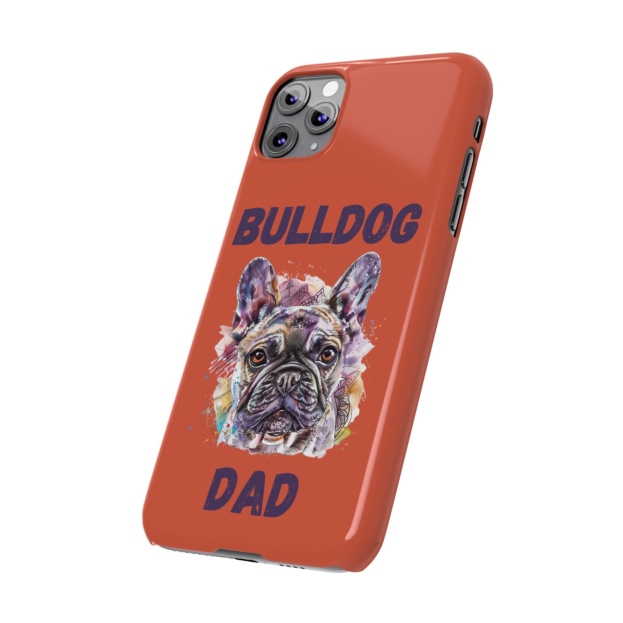 Bulldog Dad iPhone Cases (French/Orange)
