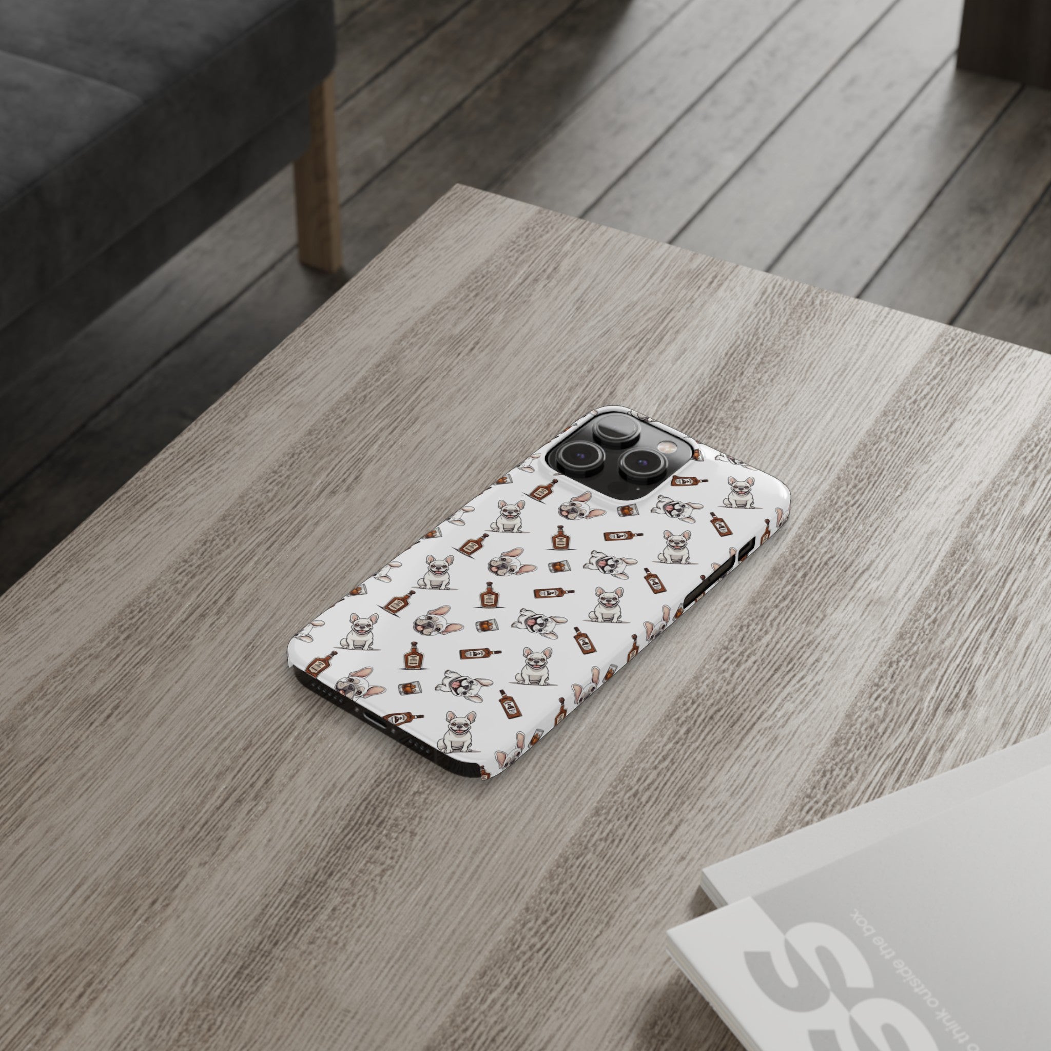 Bulldog iPhone Cases (White French/Bourbon)