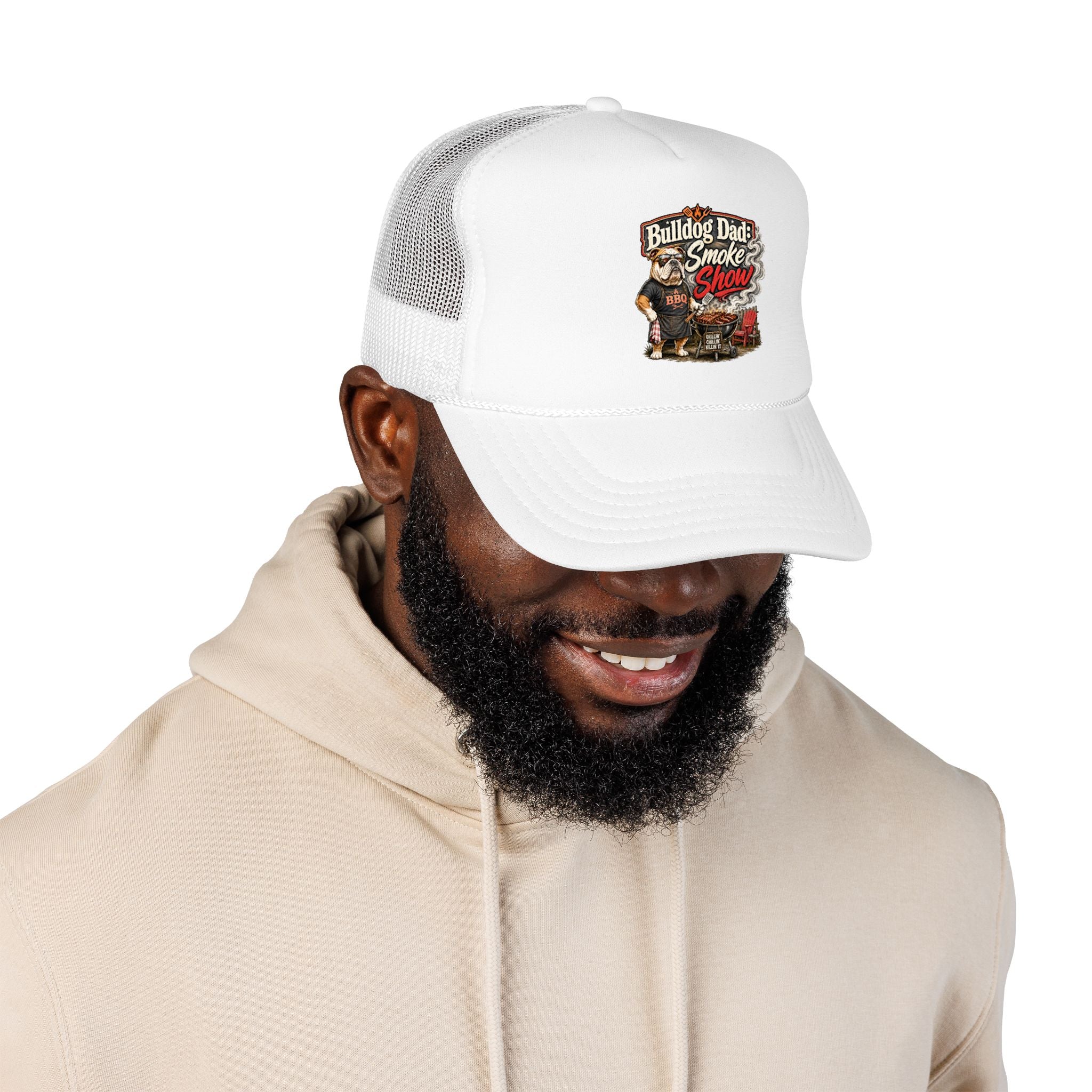 Bulldog Dad: Smoke Show BBQ Grill Trucker Hat (English)