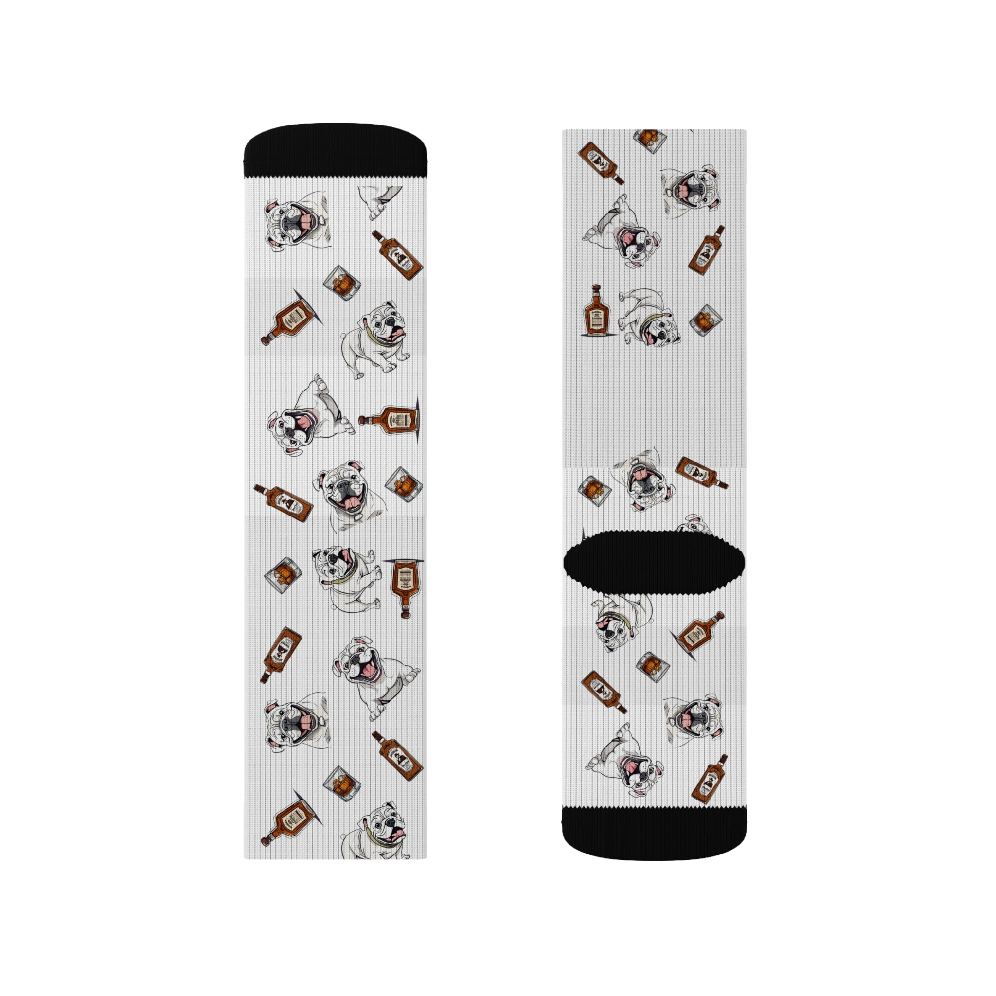 Tipsy Bully Bourbon & Bulldog Socks (English/White)