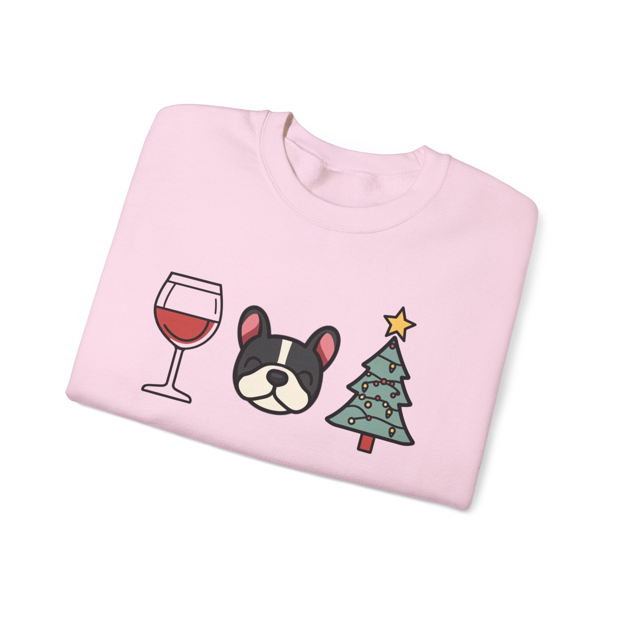 "Santa Paws & Merlot Cheer" Christmas Crewneck Sweatshirt - Unisex (French)