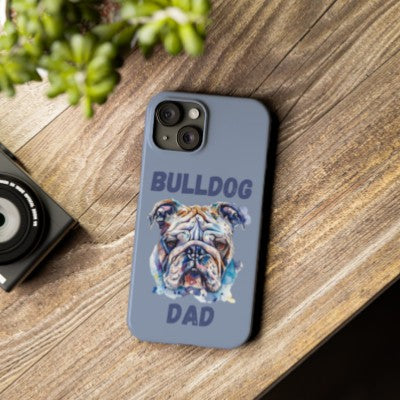 Bulldog Dad iPhone Cases (English/Watercolor)