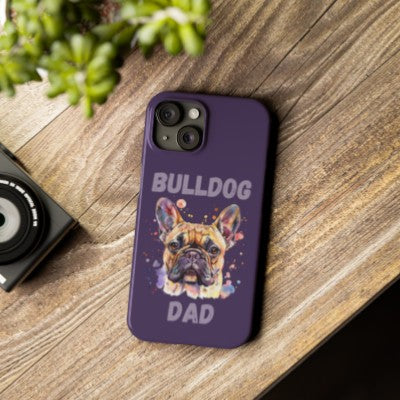 Bulldog Dad iPhone Cases (French/Purple)