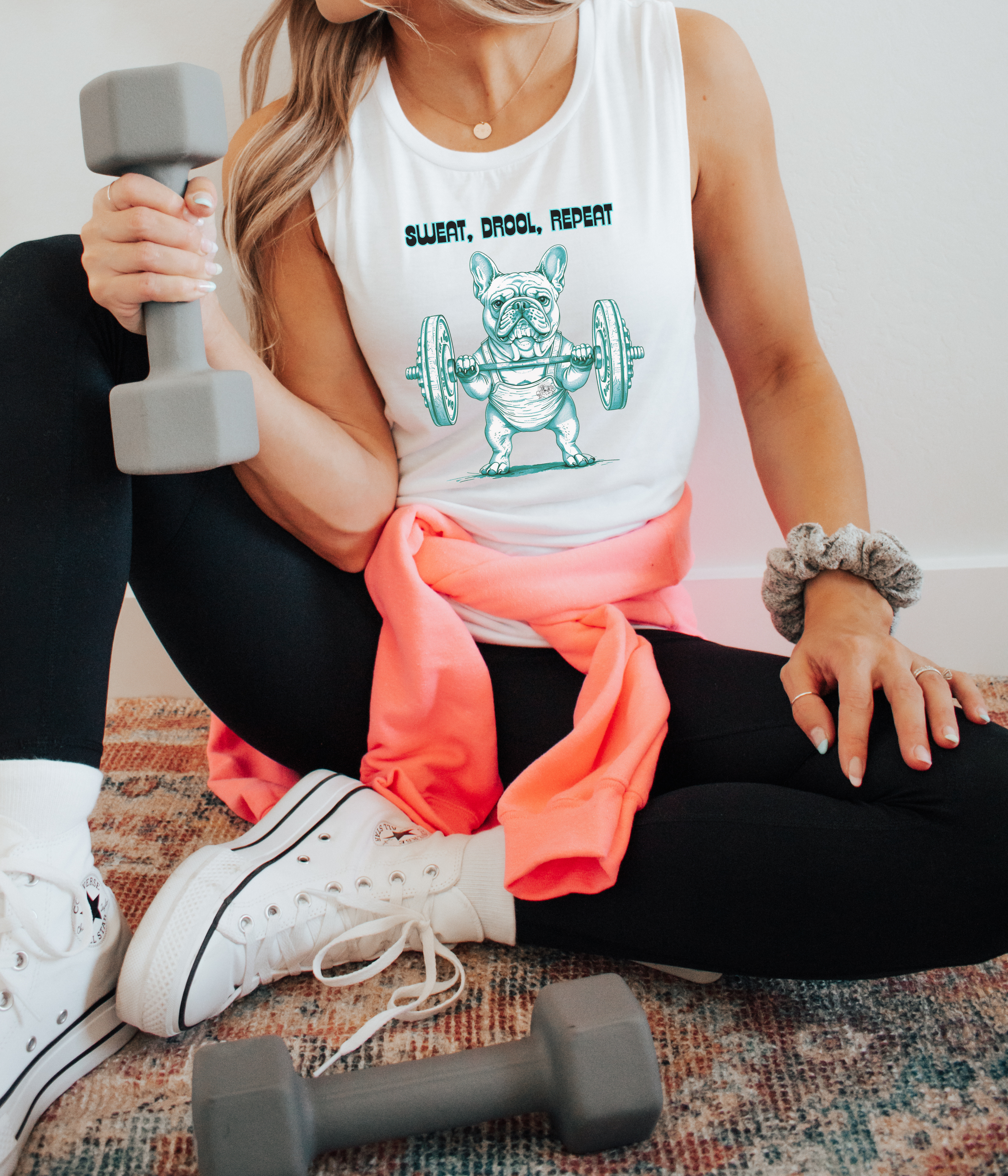 Tipsy Bully "Sweat, Drool, Repeat" Unisex Tank Top French/Green)
