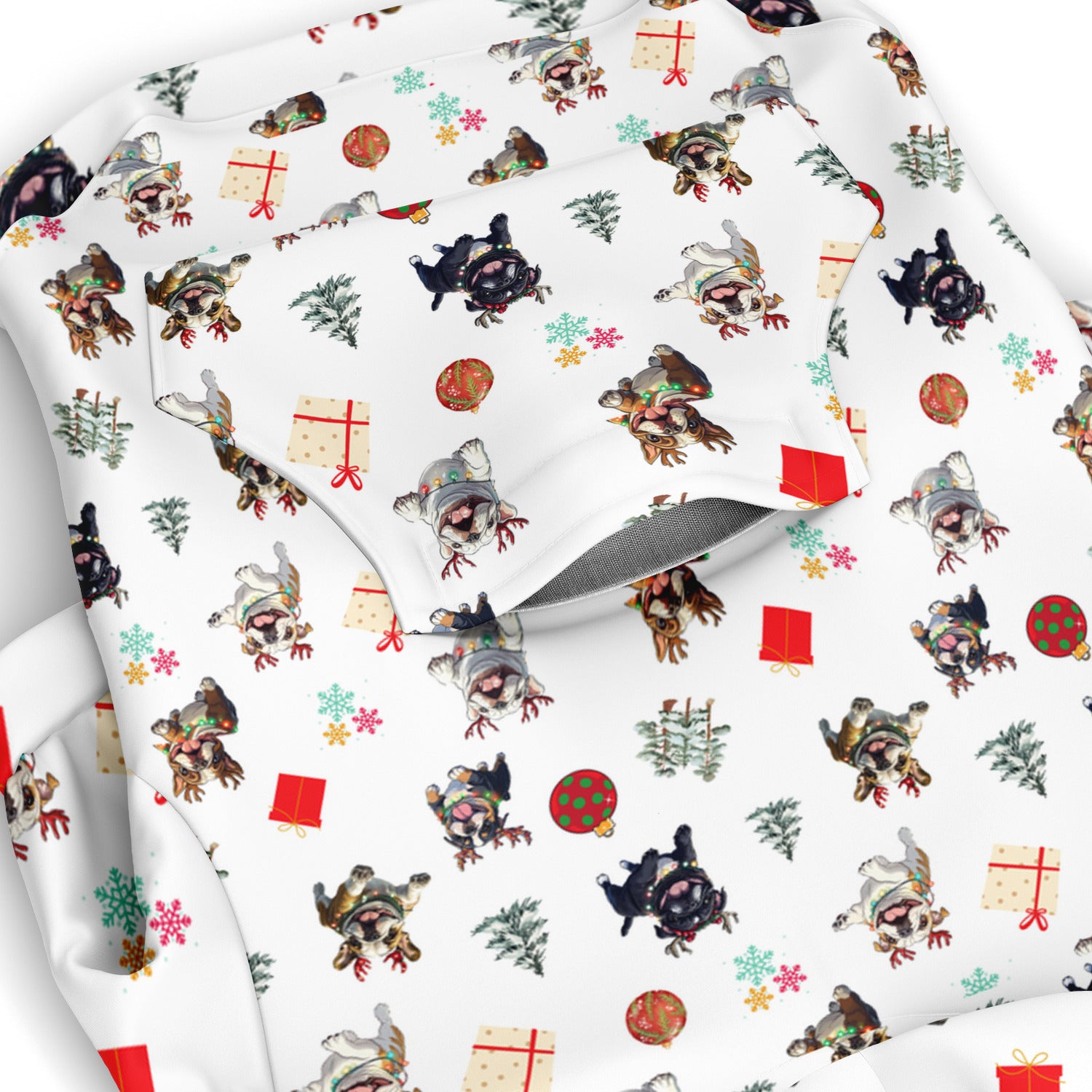 "Jolly Bulldog" Christmas Dog Hoodie (English)