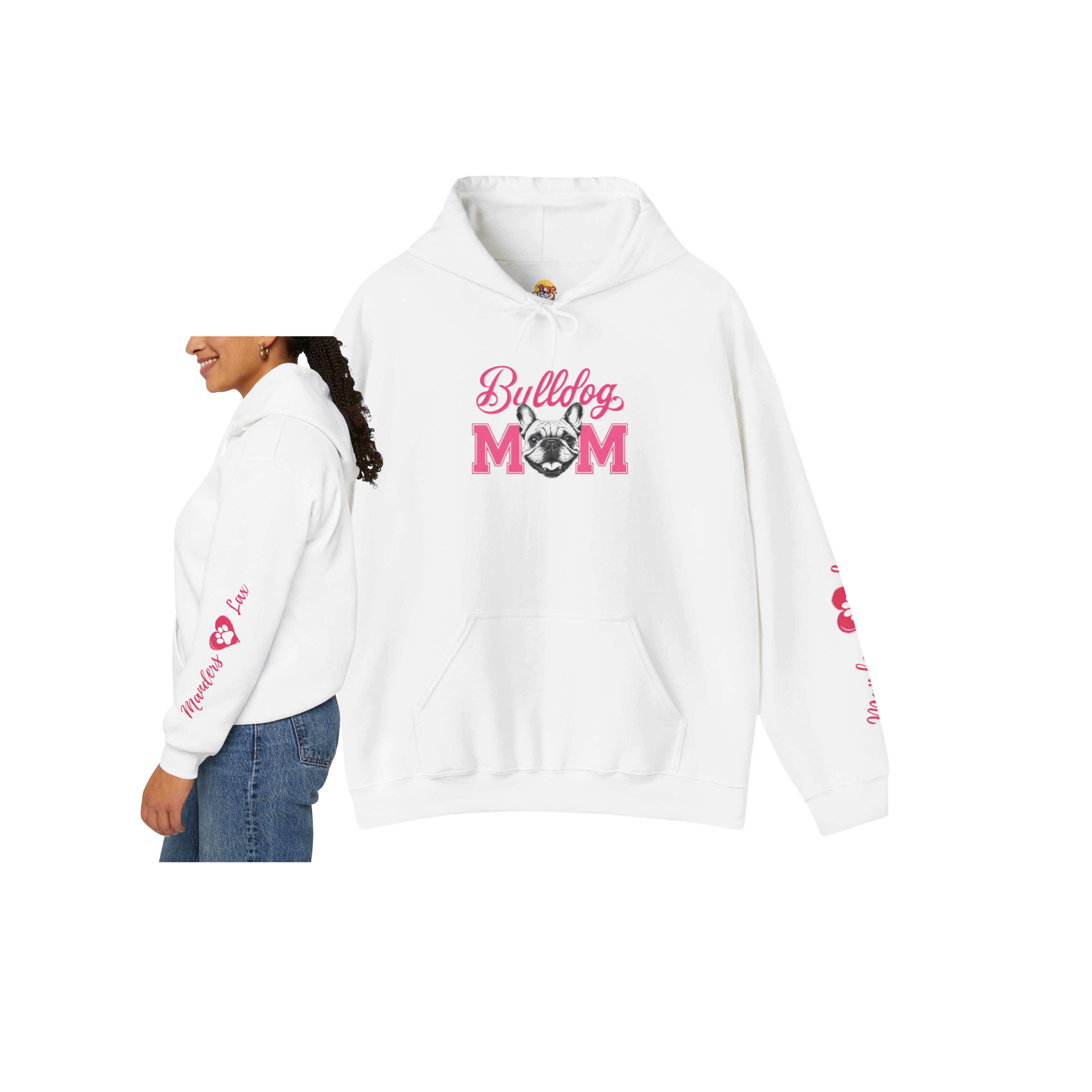 Bulldog Mom Personalized Hoodie (French)
