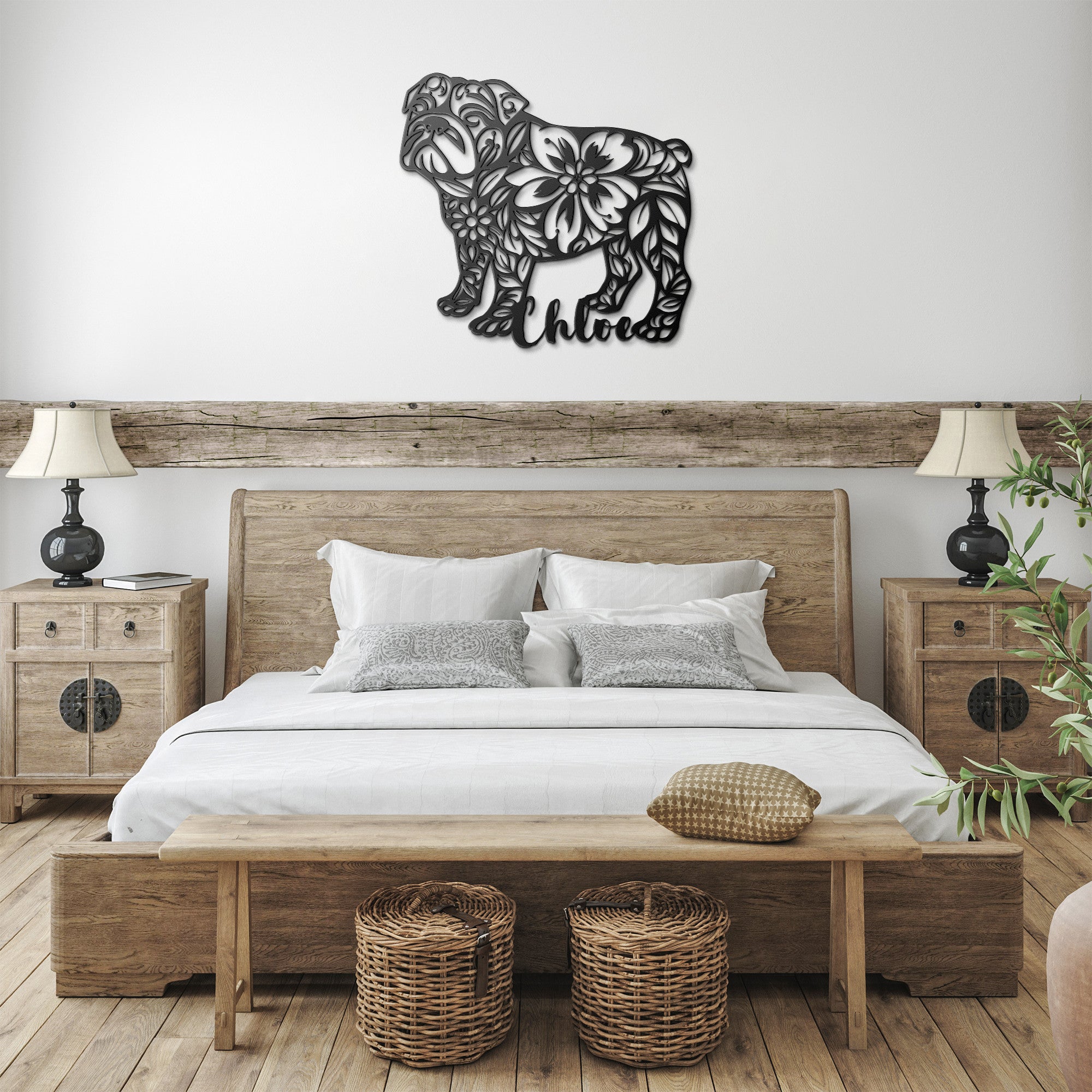 Custom Bulldog Metal Wall Sign (/Chloe)