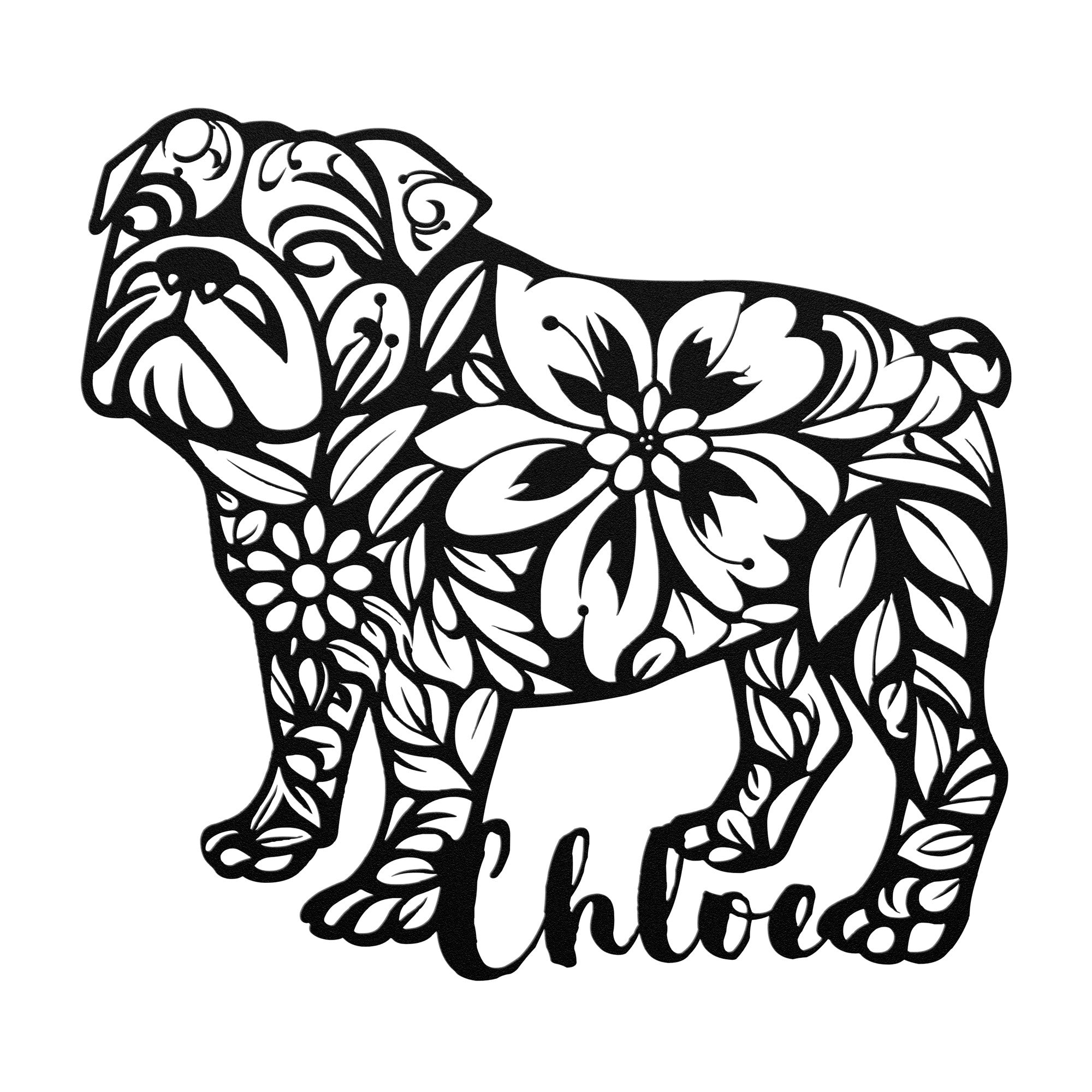 Custom Bulldog Metal Wall Sign (/Chloe)
