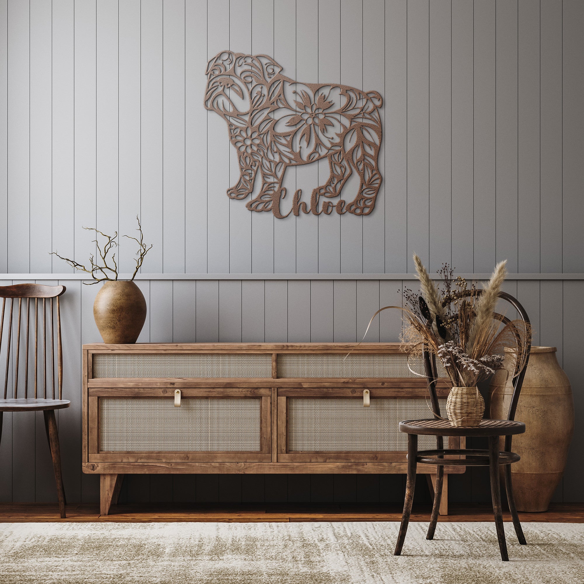 Custom Bulldog Metal Wall Sign (/Chloe)