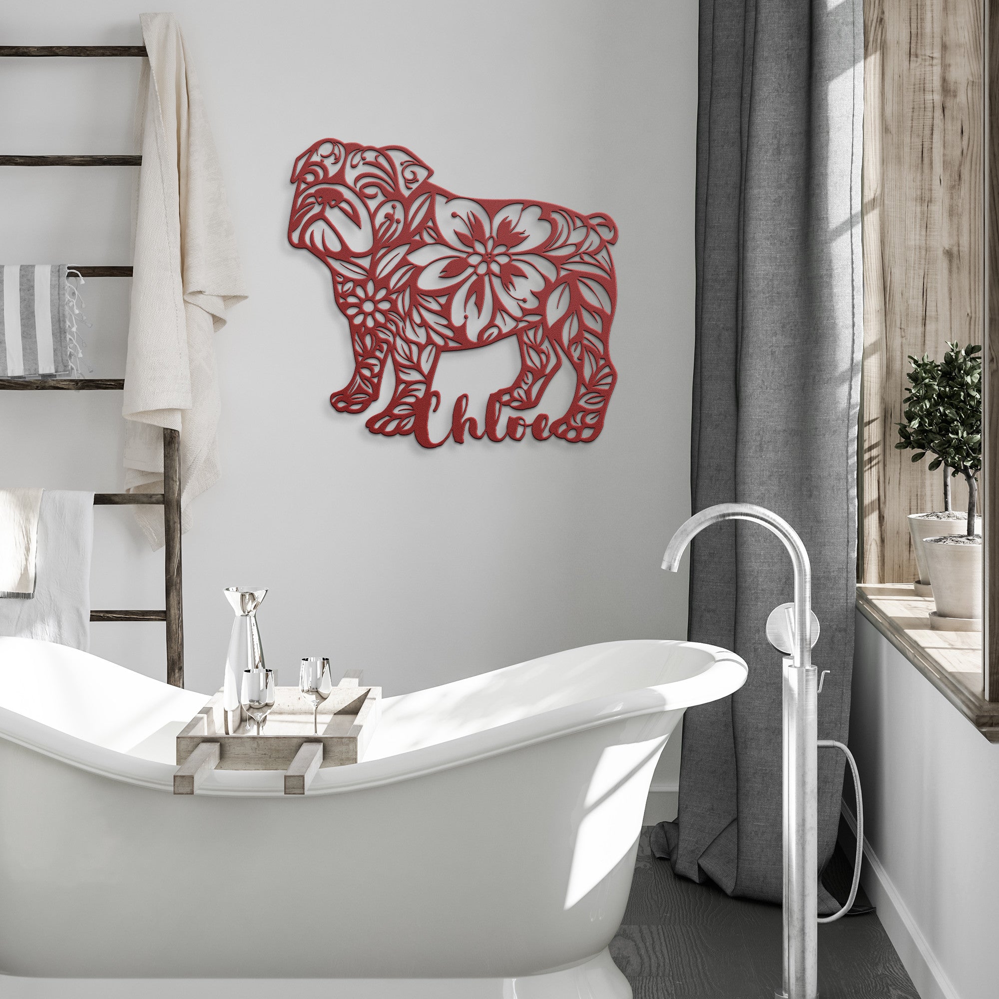 Custom Bulldog Metal Wall Sign (/Chloe)