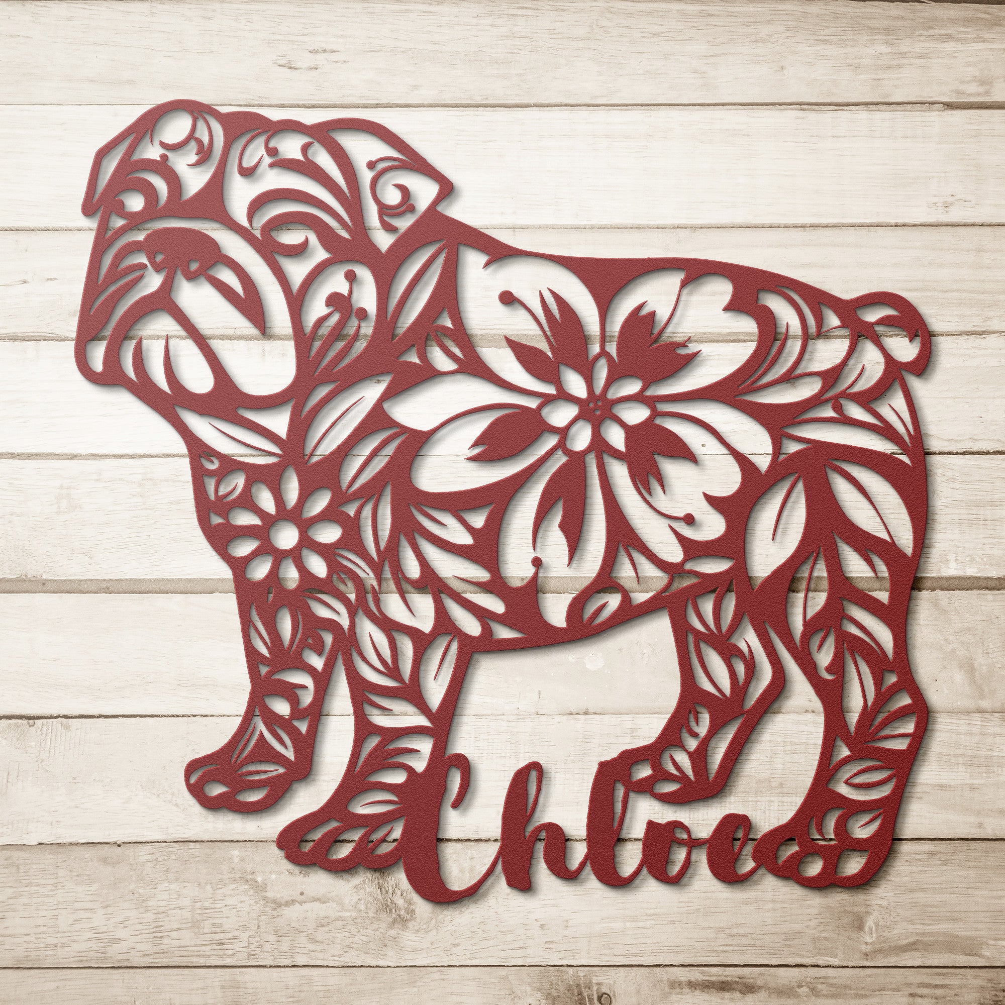 Custom Bulldog Metal Wall Sign (/Chloe)