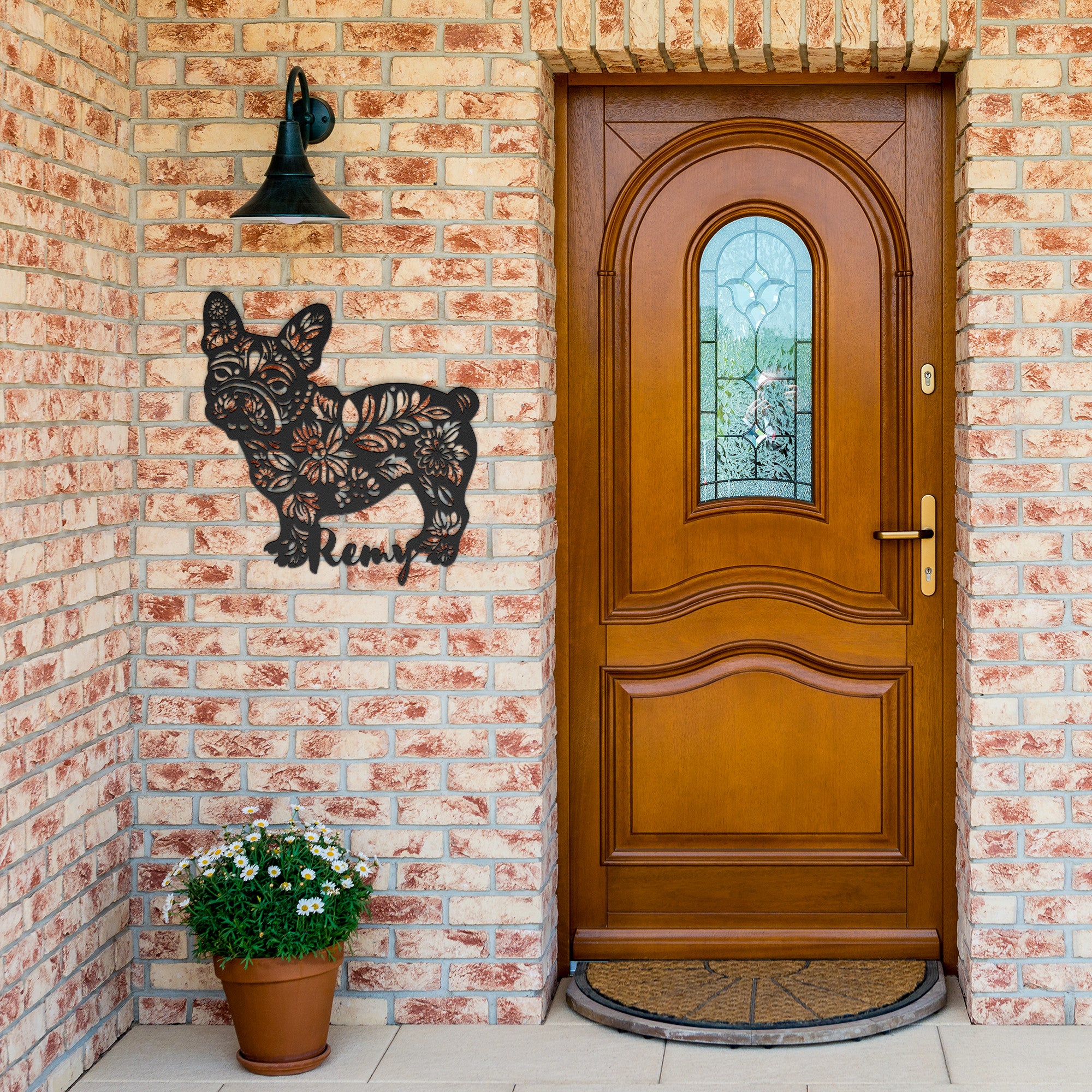 Custom Bulldog Metal Wall Sign (French)