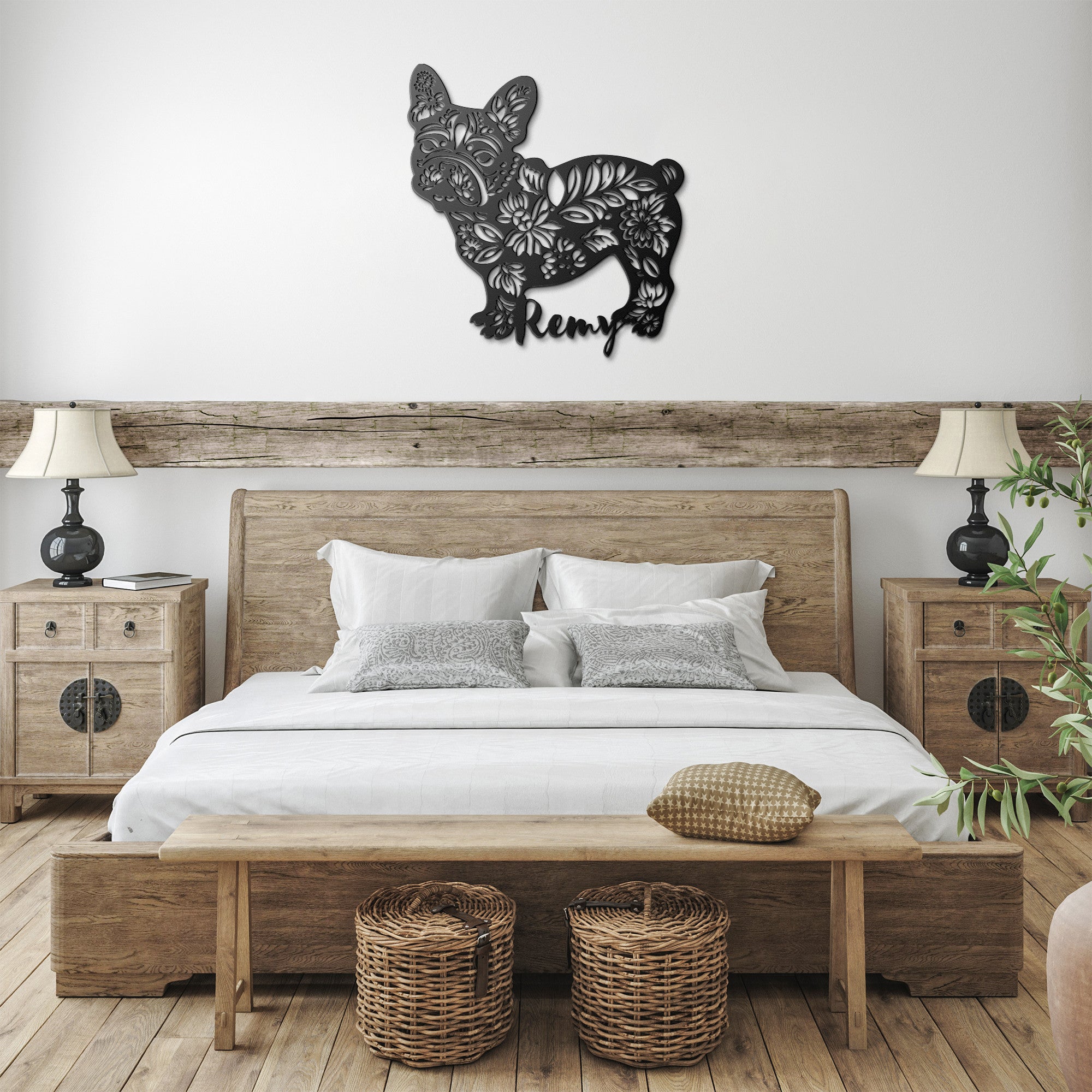 Custom Bulldog Metal Wall Sign (French)