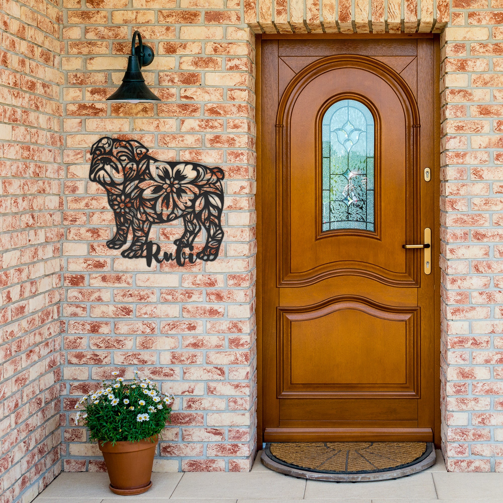 Custom Bulldog Metal Wall Sign (Rubi)