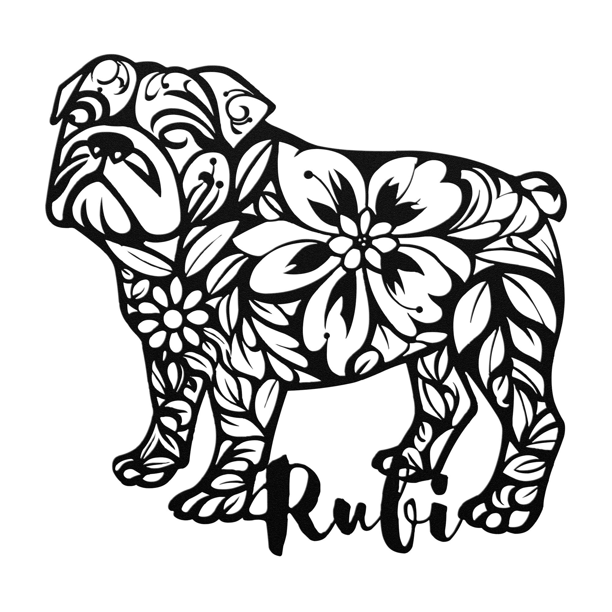 Custom Bulldog Metal Wall Sign (Rubi)