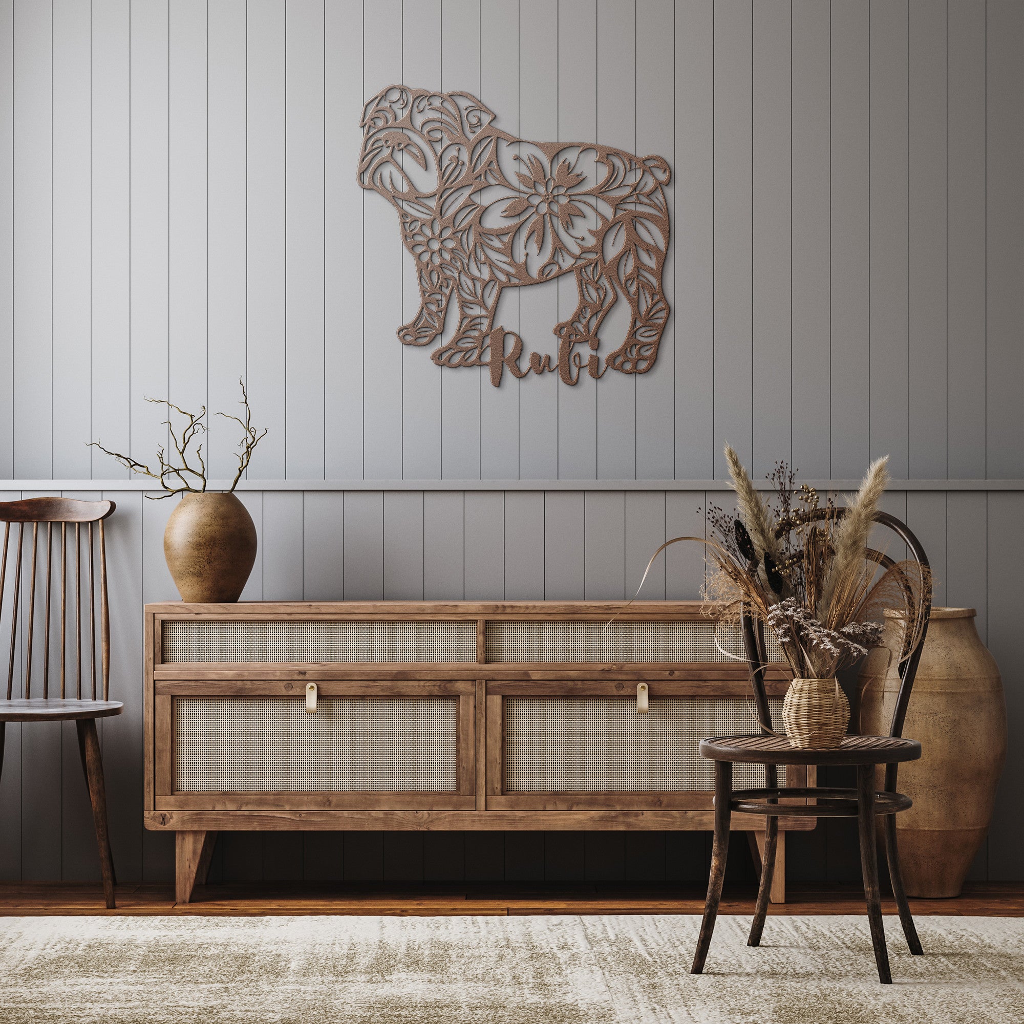 Custom Bulldog Metal Wall Sign (Rubi)