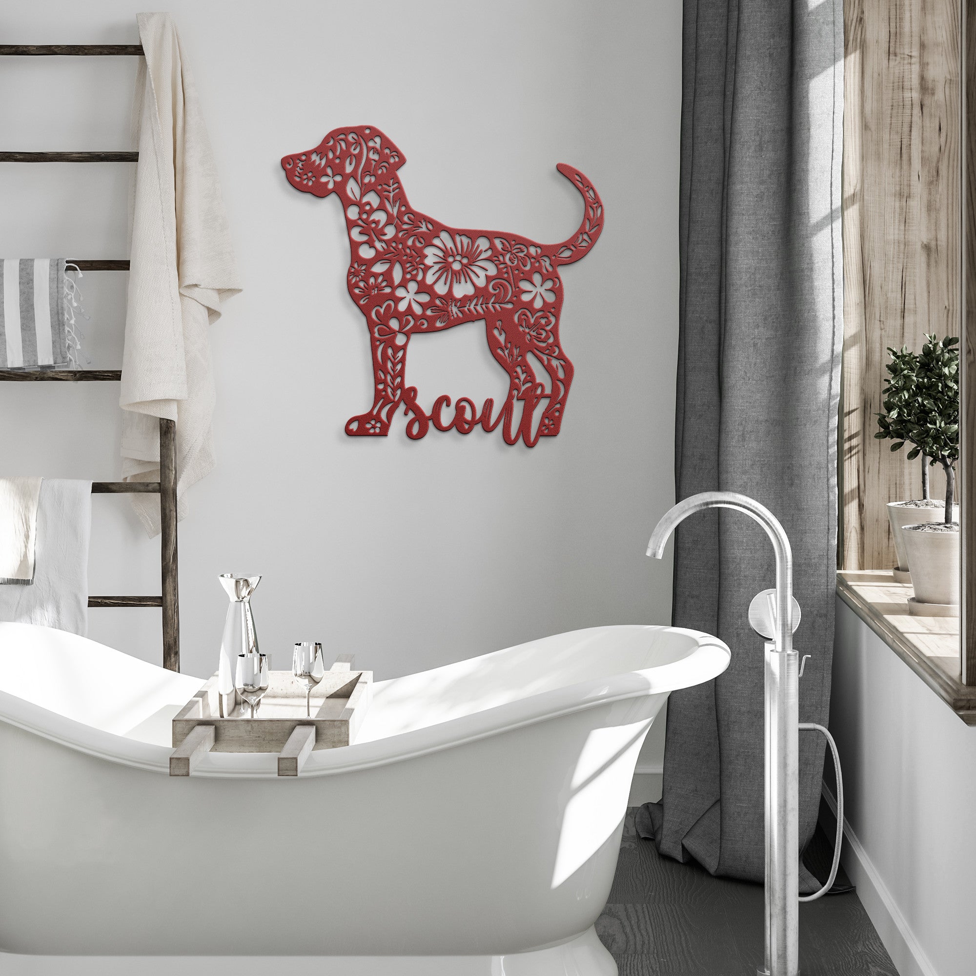 Custom Dog Metal Wall Sign detail shot - English Bulldog mom gift | Tipsy Bully
