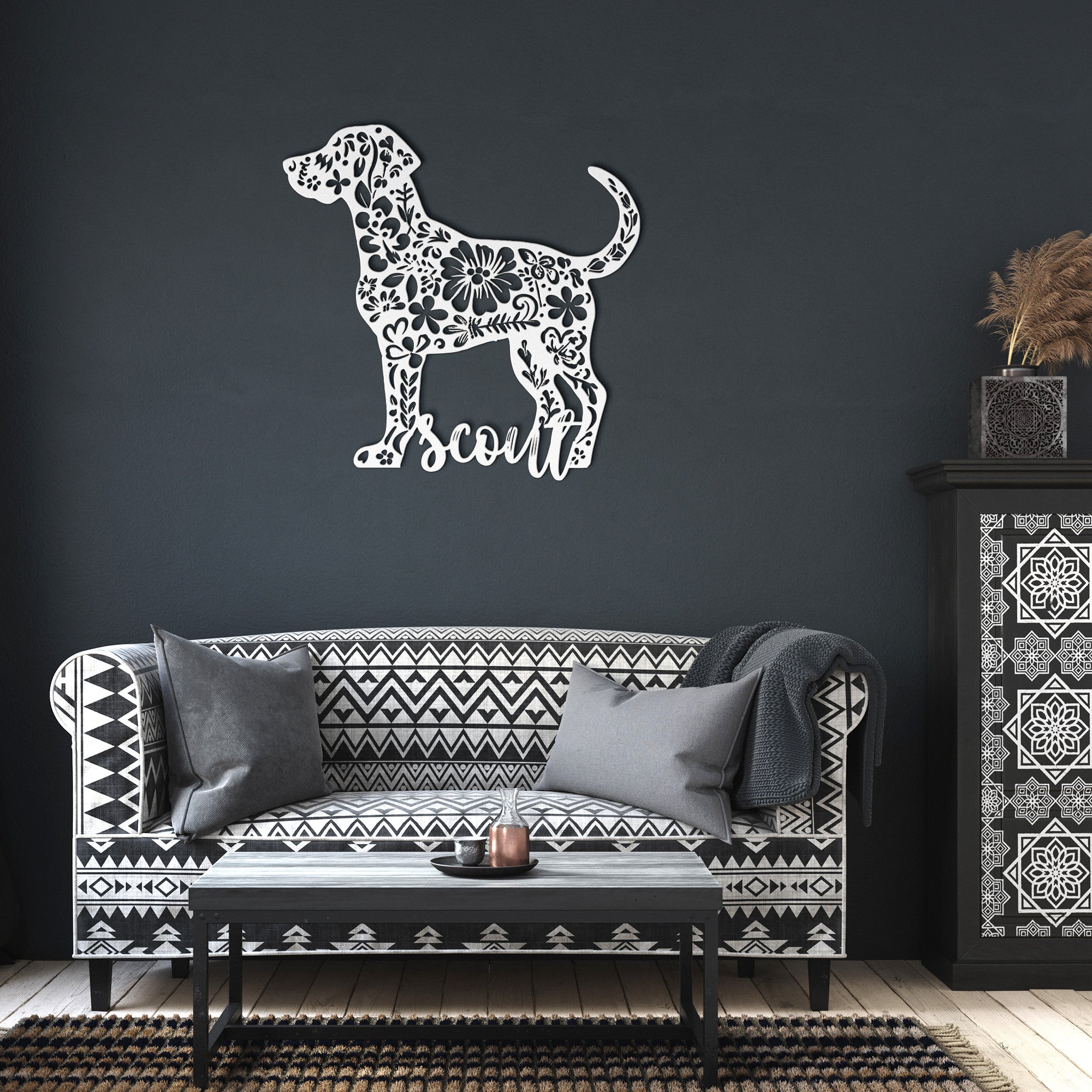 Custom Dog Metal Wall Sign size chart - English Bulldog mom gift | Tipsy Bully