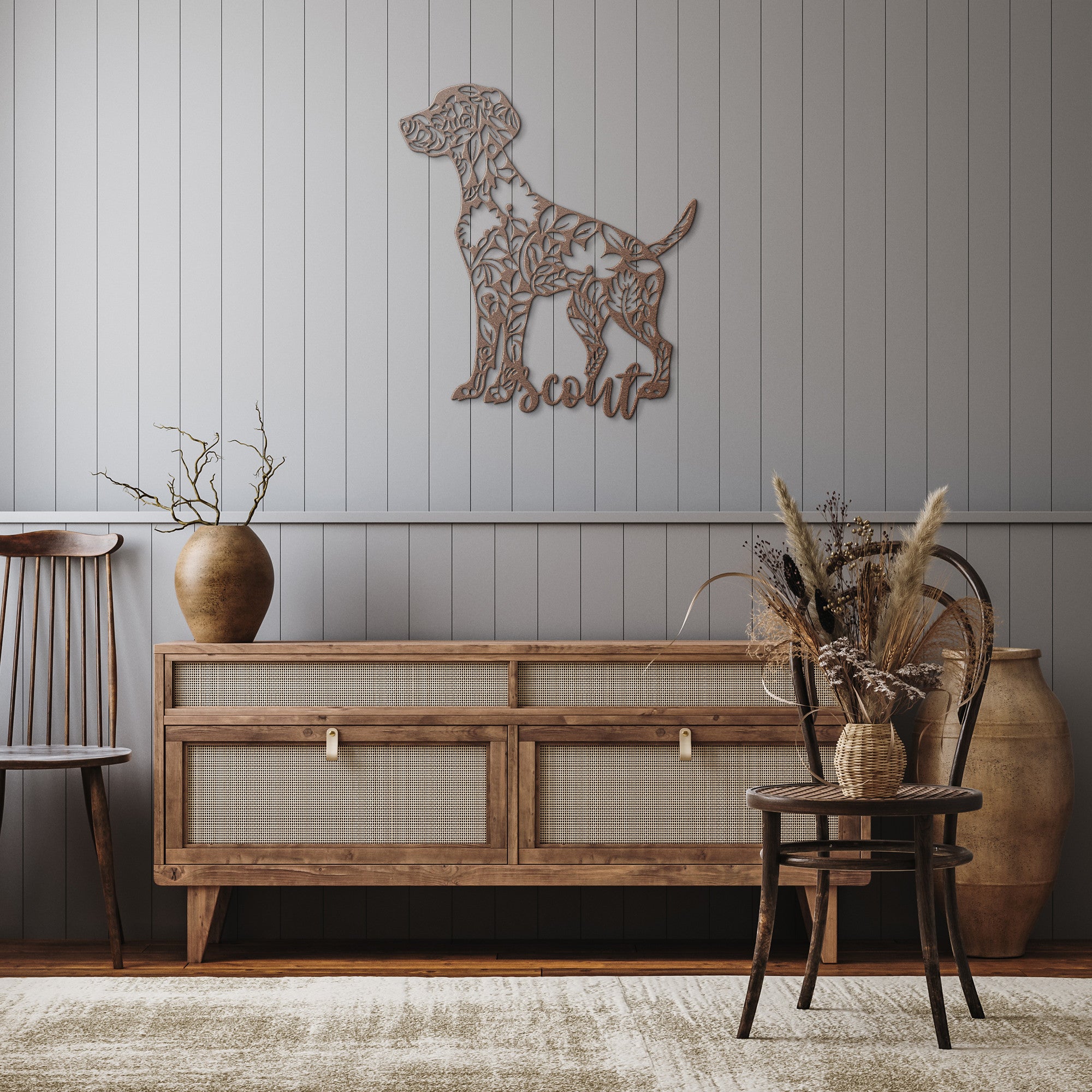 Custom Dog Metal Wall Sign (Scout)