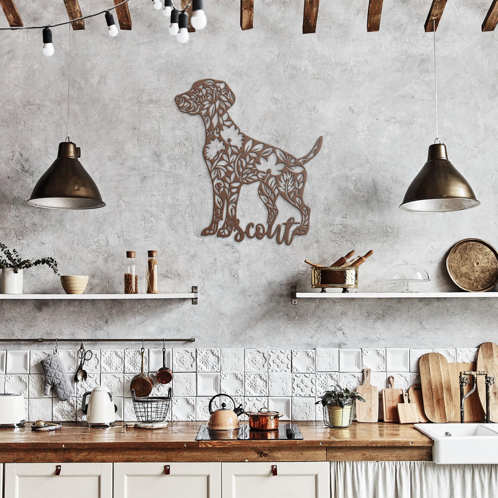 Custom Dog Metal Wall Sign (Scout)