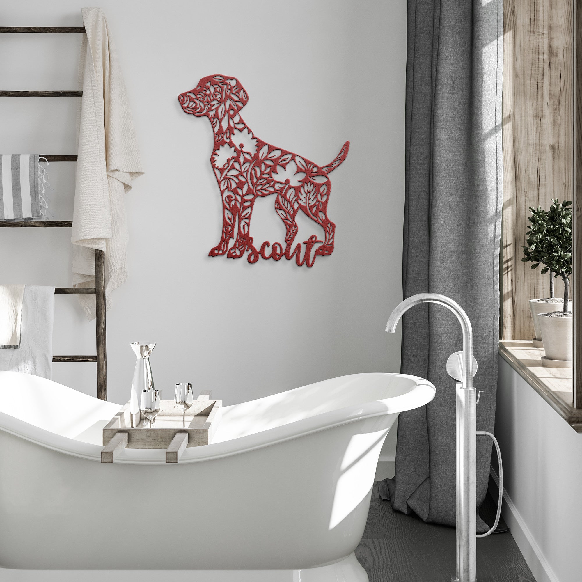 Custom Dog Metal Wall Sign (Scout)