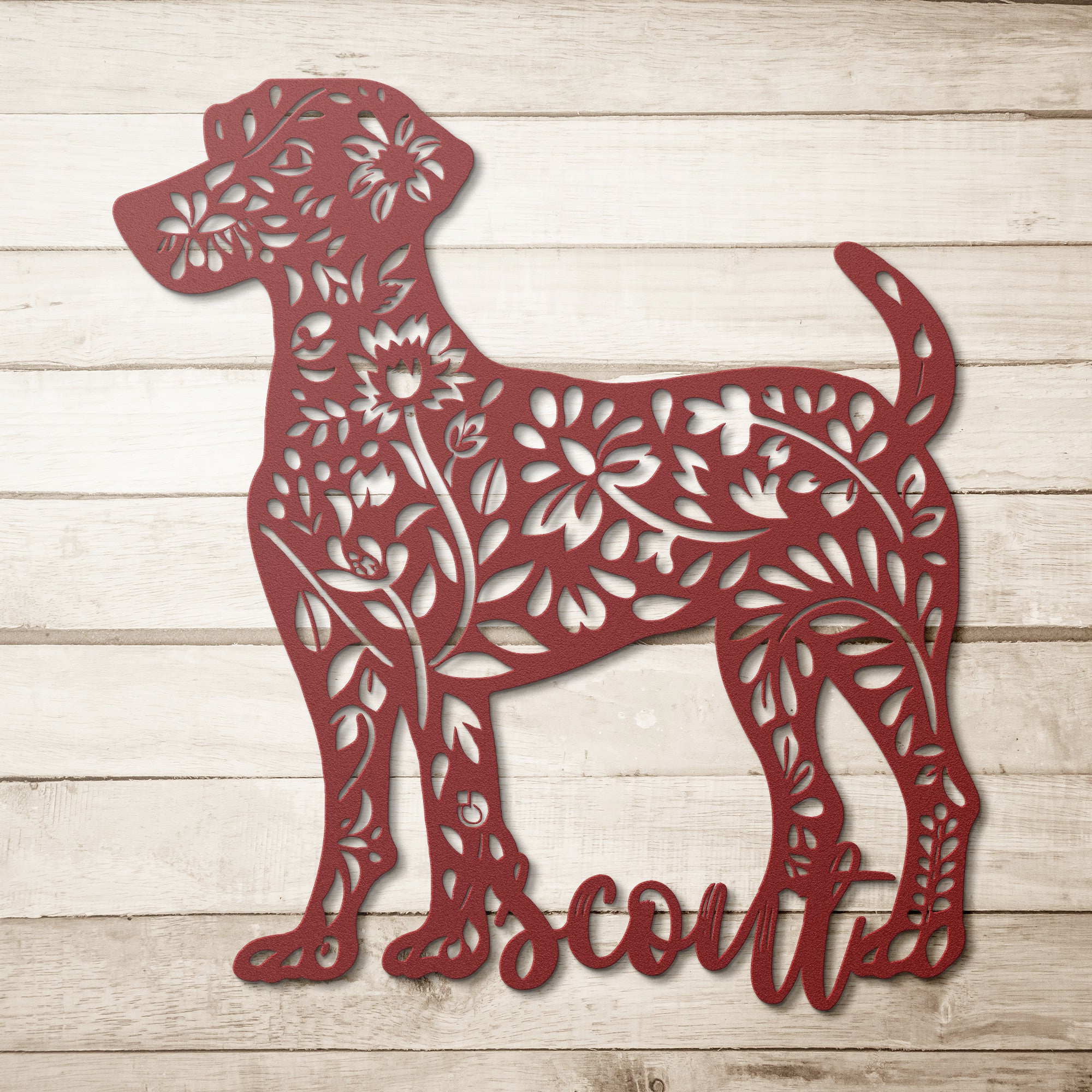 Custom Dog Metal Wall Sign (Scout)
